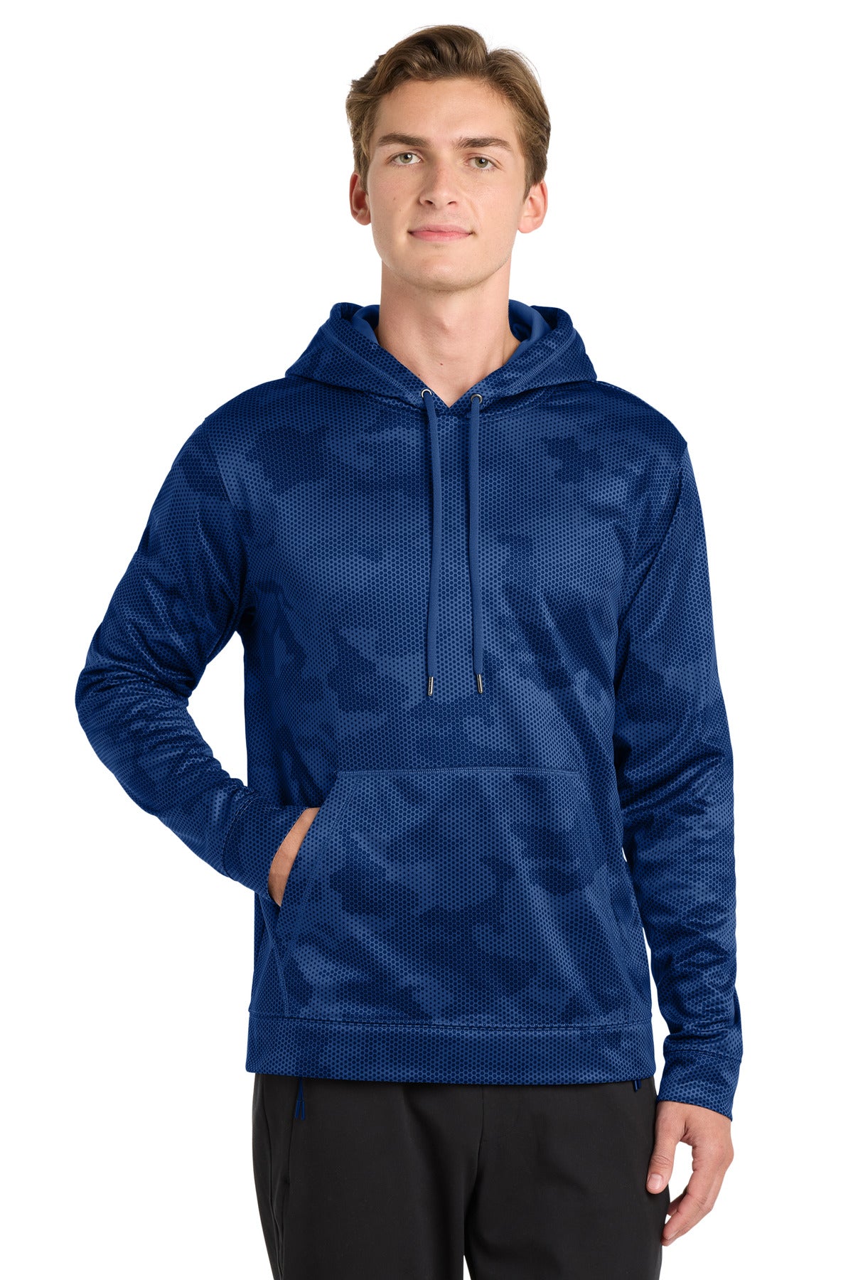 Custom Embroidery or DTF Print - Sport-Tek ® Sport-Wick ® CamoHex Fleece Hooded Pullover. ST240