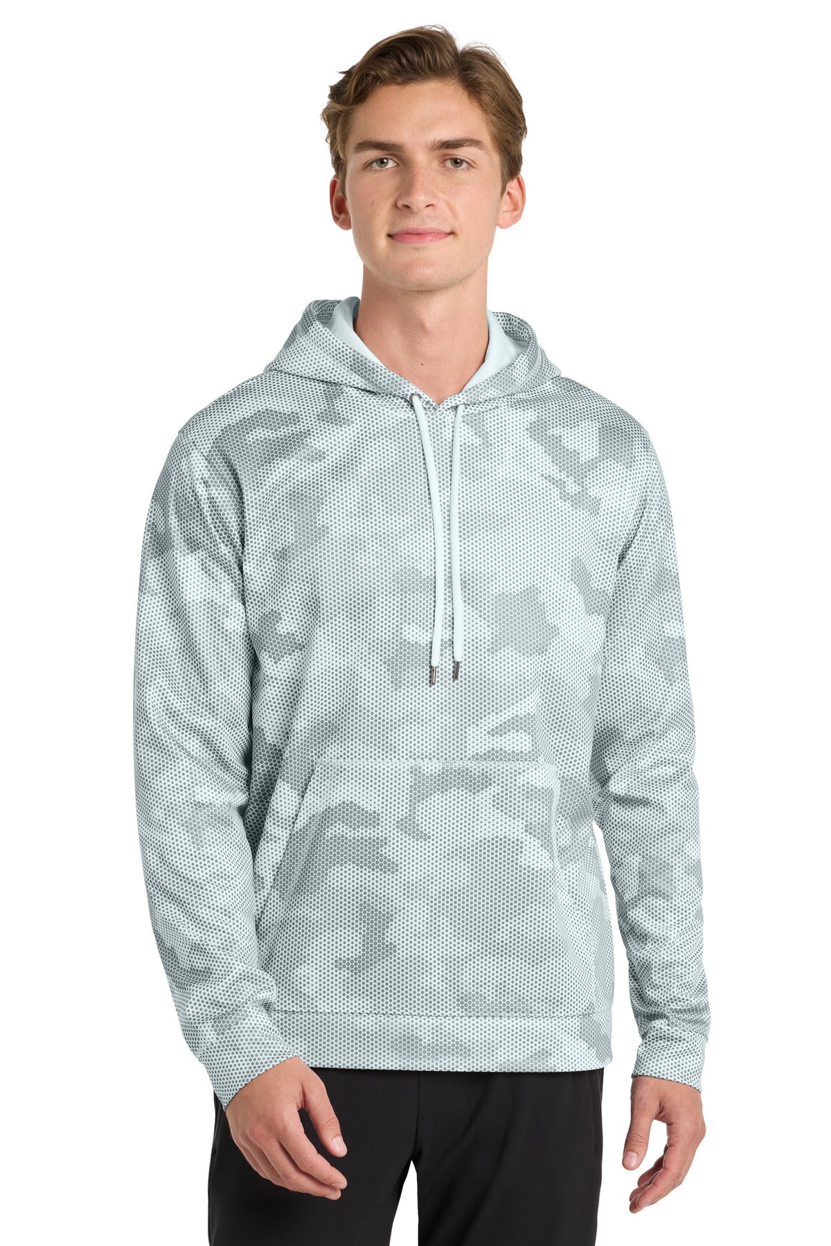 Custom Embroidery or DTF Print - Sport-Tek ® Sport-Wick ® CamoHex Fleece Hooded Pullover. ST240