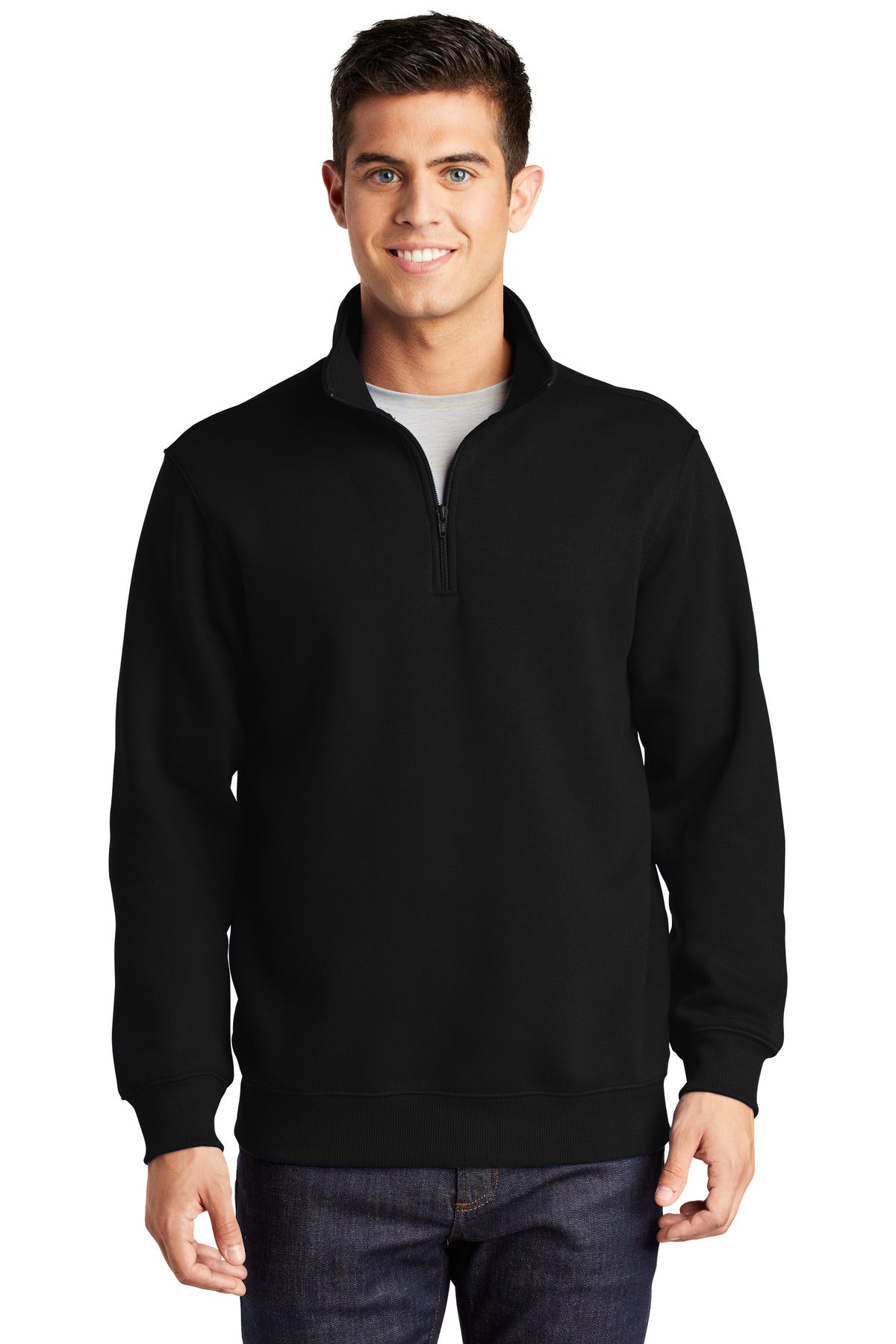 Custom Embroidered Men's Quarter 1/4 Zip  Sweatshirt - Includes 4in x 4in Embroidery - Personalized Men's Sweater