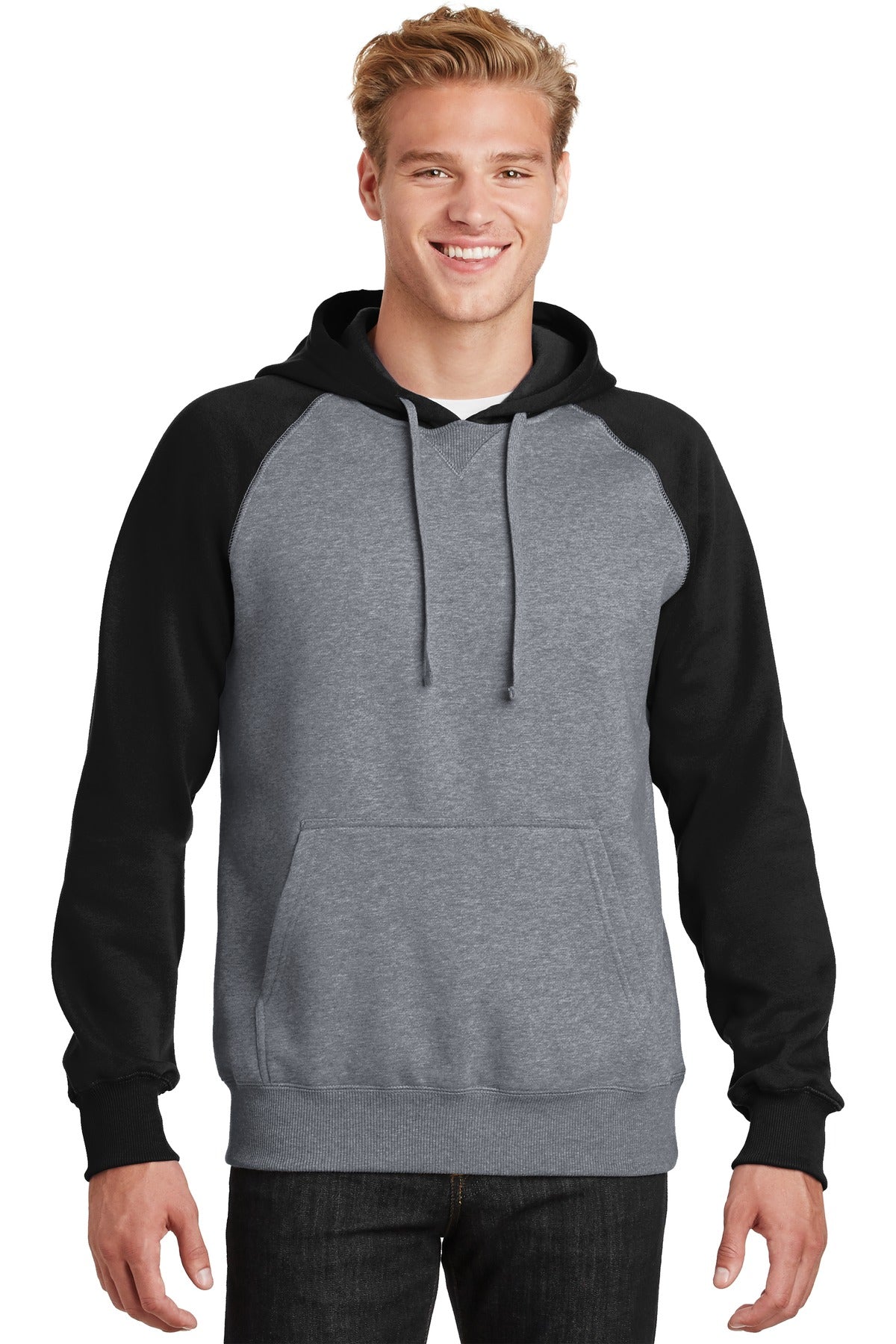 Custom Embroidered - Sport-Tek® Raglan Colorblock Pullover Hooded Sweatshirt. ST267