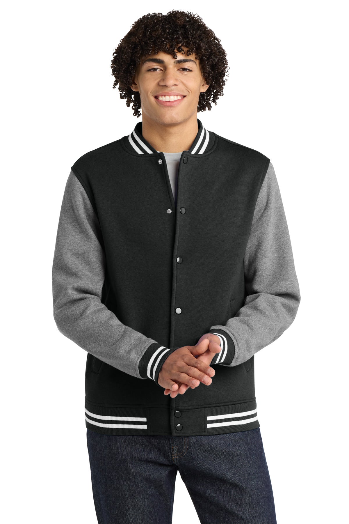 Custom Embroidery or DTF Print - Sport-Tek ® Fleece Letterman Jacket. ST270