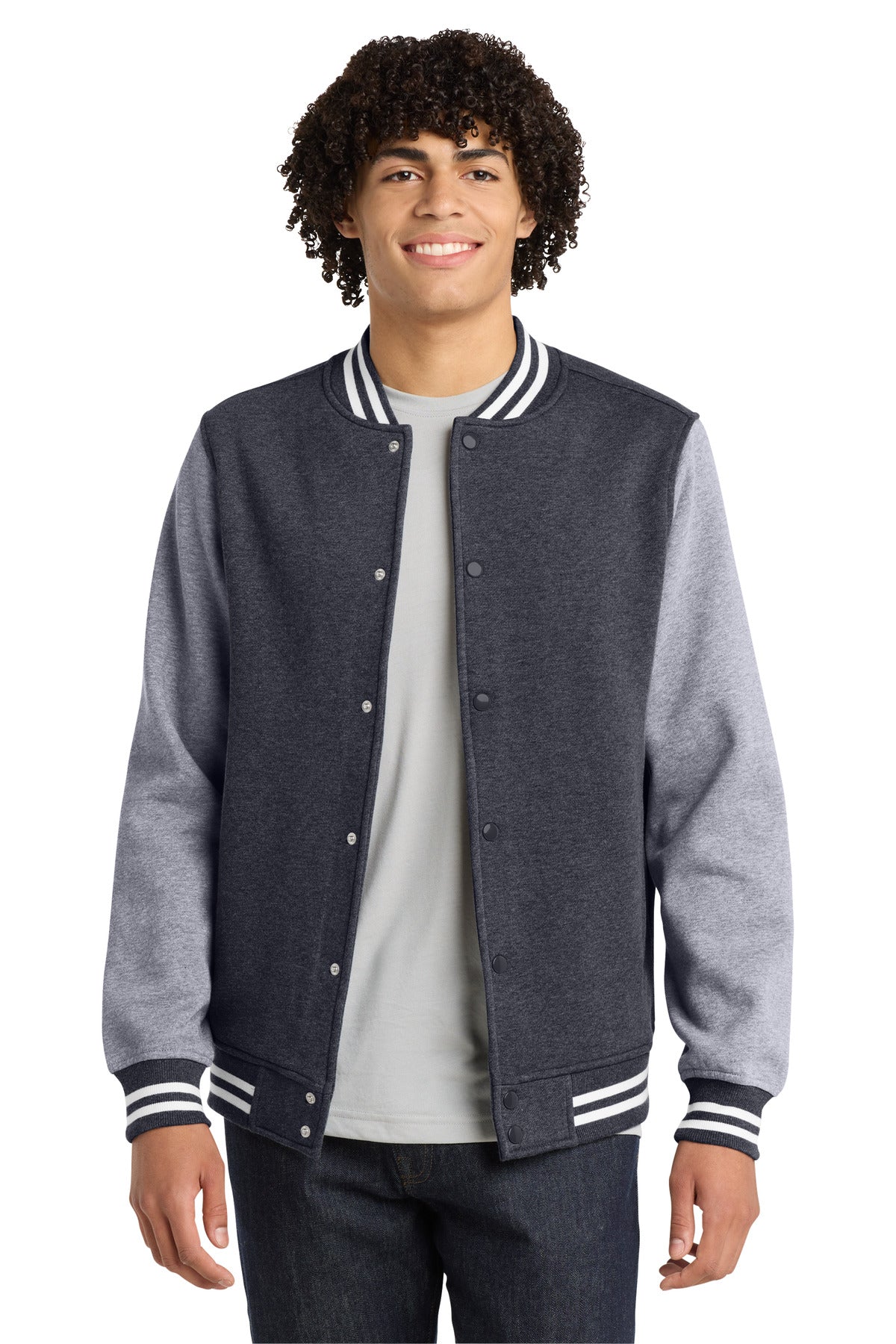 Custom Embroidered or DTF Print on Sport-Tek ® Fleece Letterman Jacket. ST270
