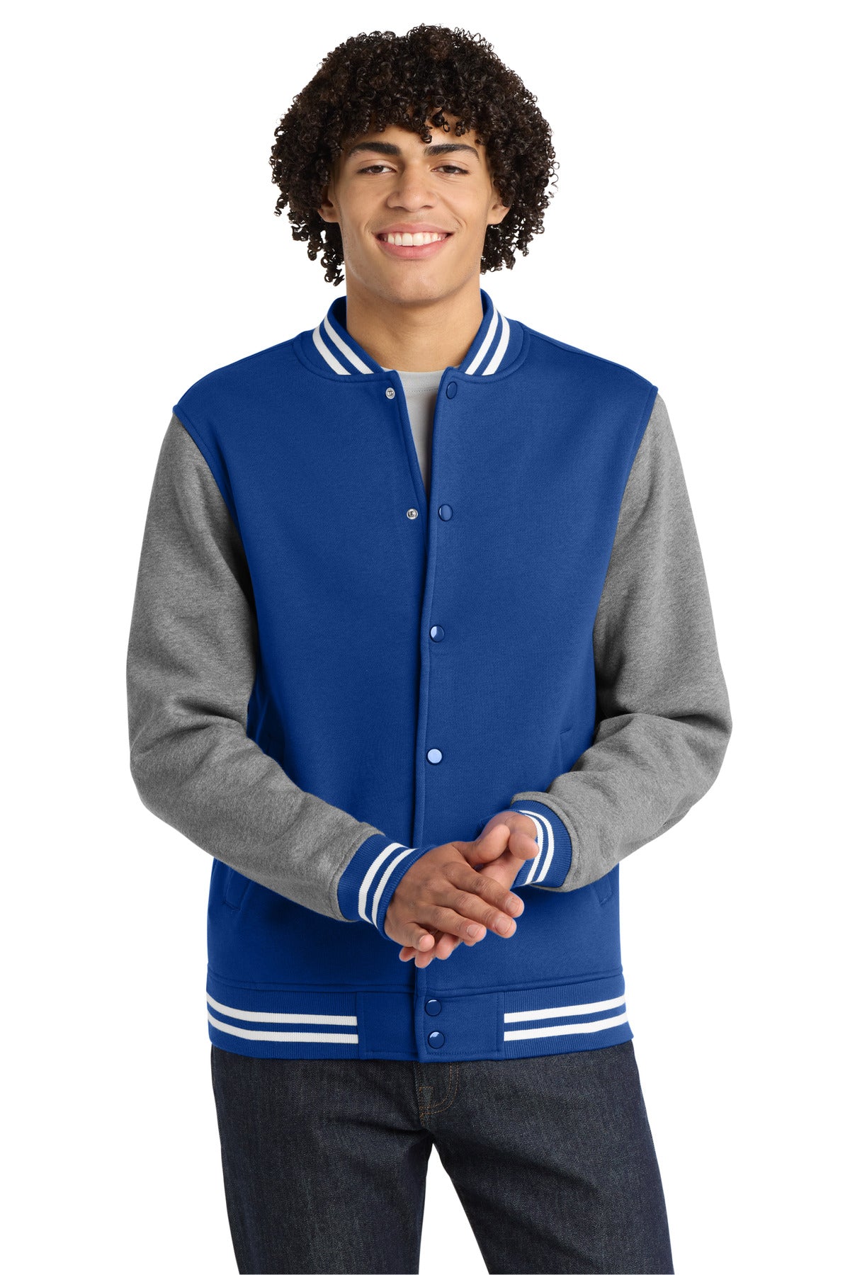 Custom Embroidery or DTF Print - Sport-Tek ® Fleece Letterman Jacket. ST270