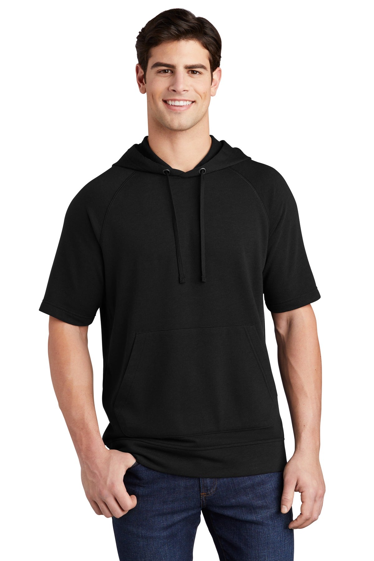 Custom Embroidered - Sport-Tek ® PosiCharge ® Tri-Blend Wicking Fleece Short Sleeve Hooded Pullover ST297