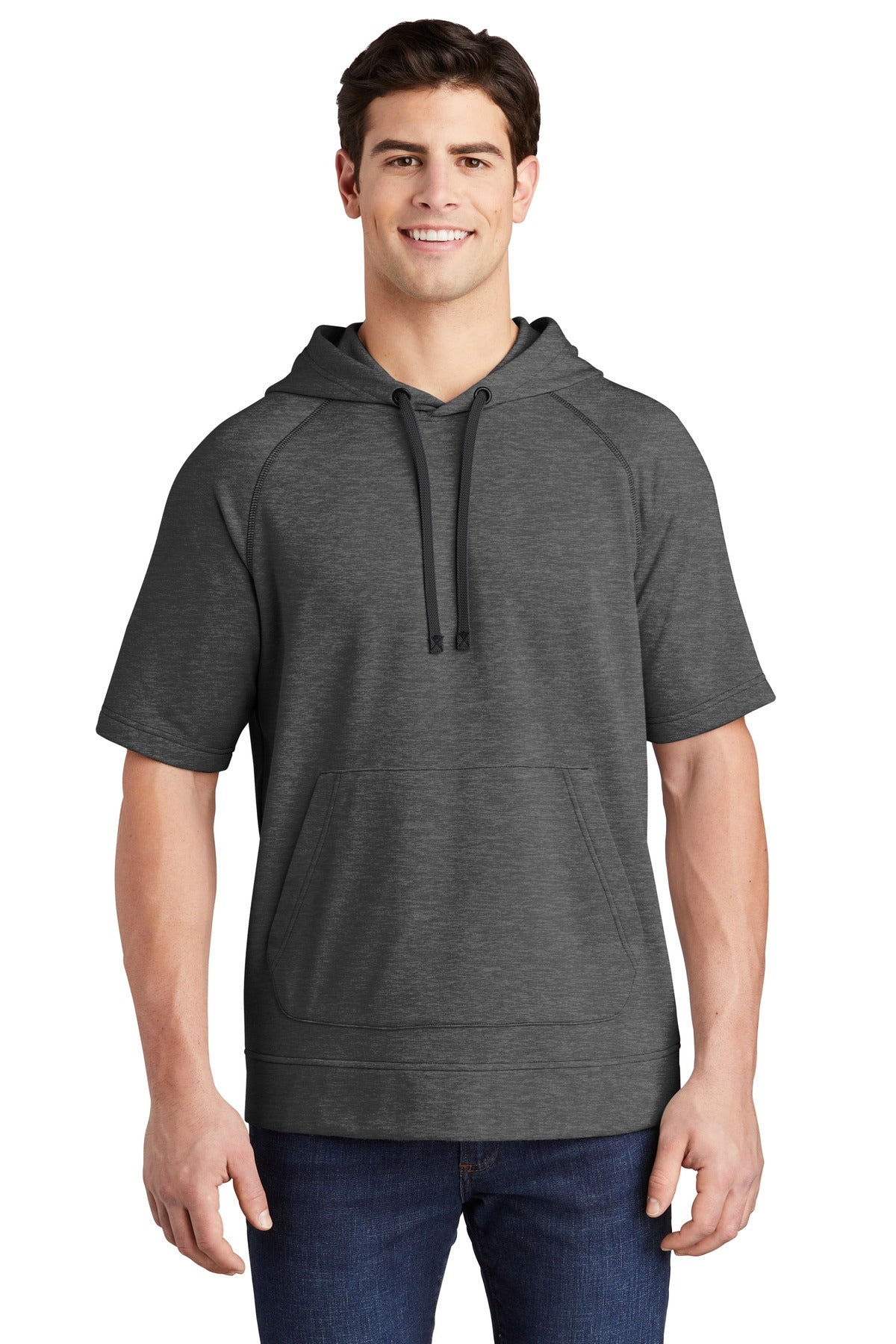 Custom Embroidered - Sport-Tek ® PosiCharge ® Tri-Blend Wicking Fleece Short Sleeve Hooded Pullover ST297
