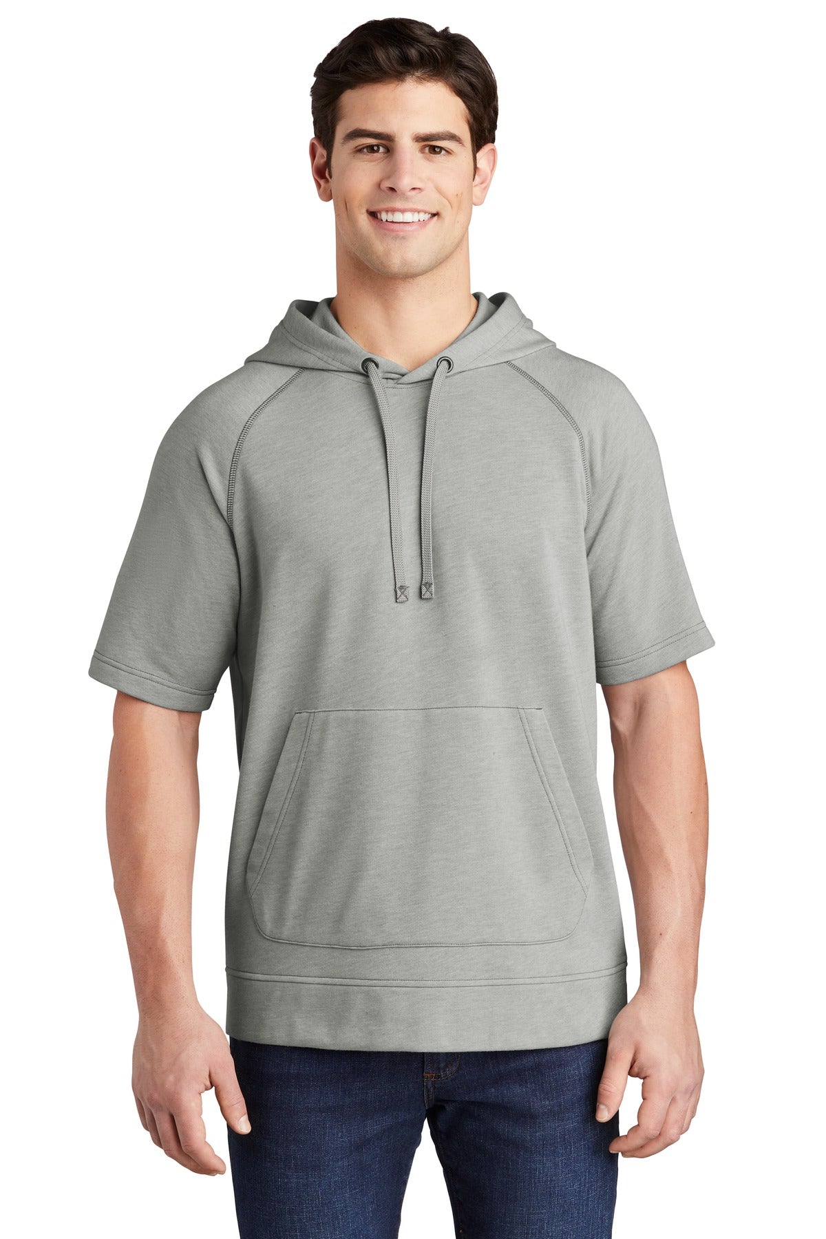 Custom Embroidered - Sport-Tek ® PosiCharge ® Tri-Blend Wicking Fleece Short Sleeve Hooded Pullover ST297