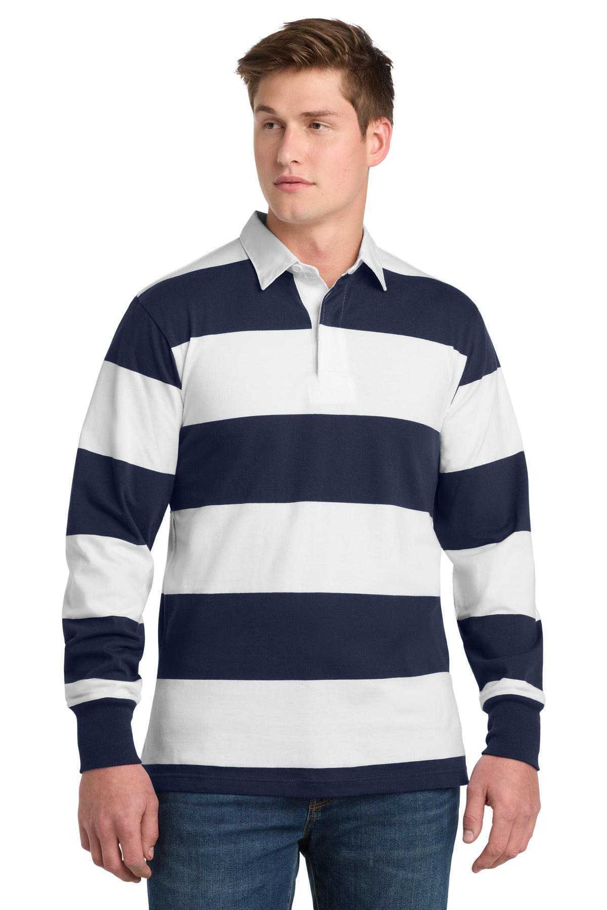 Custom Embroidery or DTF Print - Sport-Tek ® Classic Long Sleeve Rugby Polo. ST301