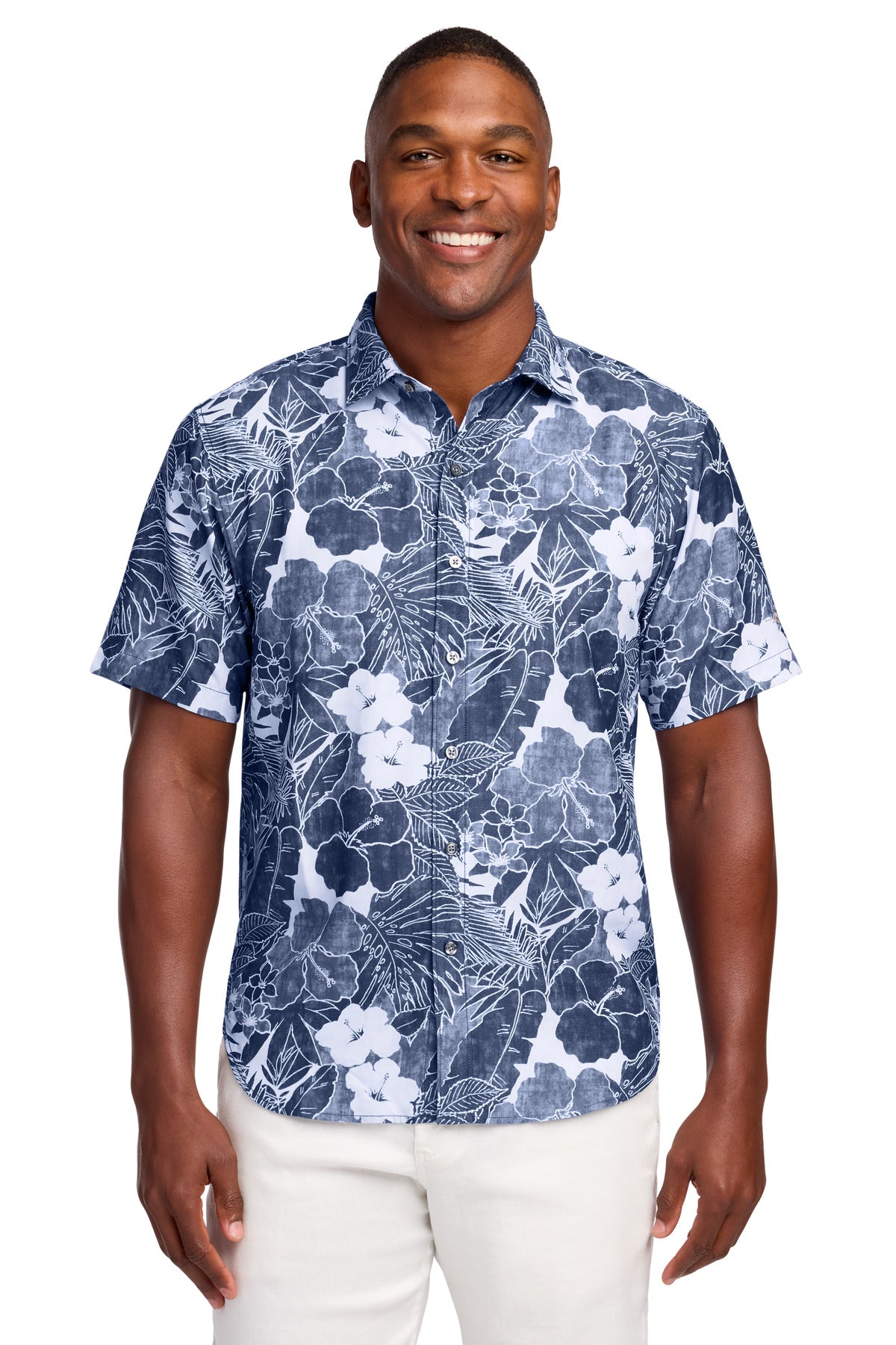 Custom Embroidery or DTF Print - Tommy Bahama ® Coconut Point Playa Flora Short Sleeve Shirt ST325929TB