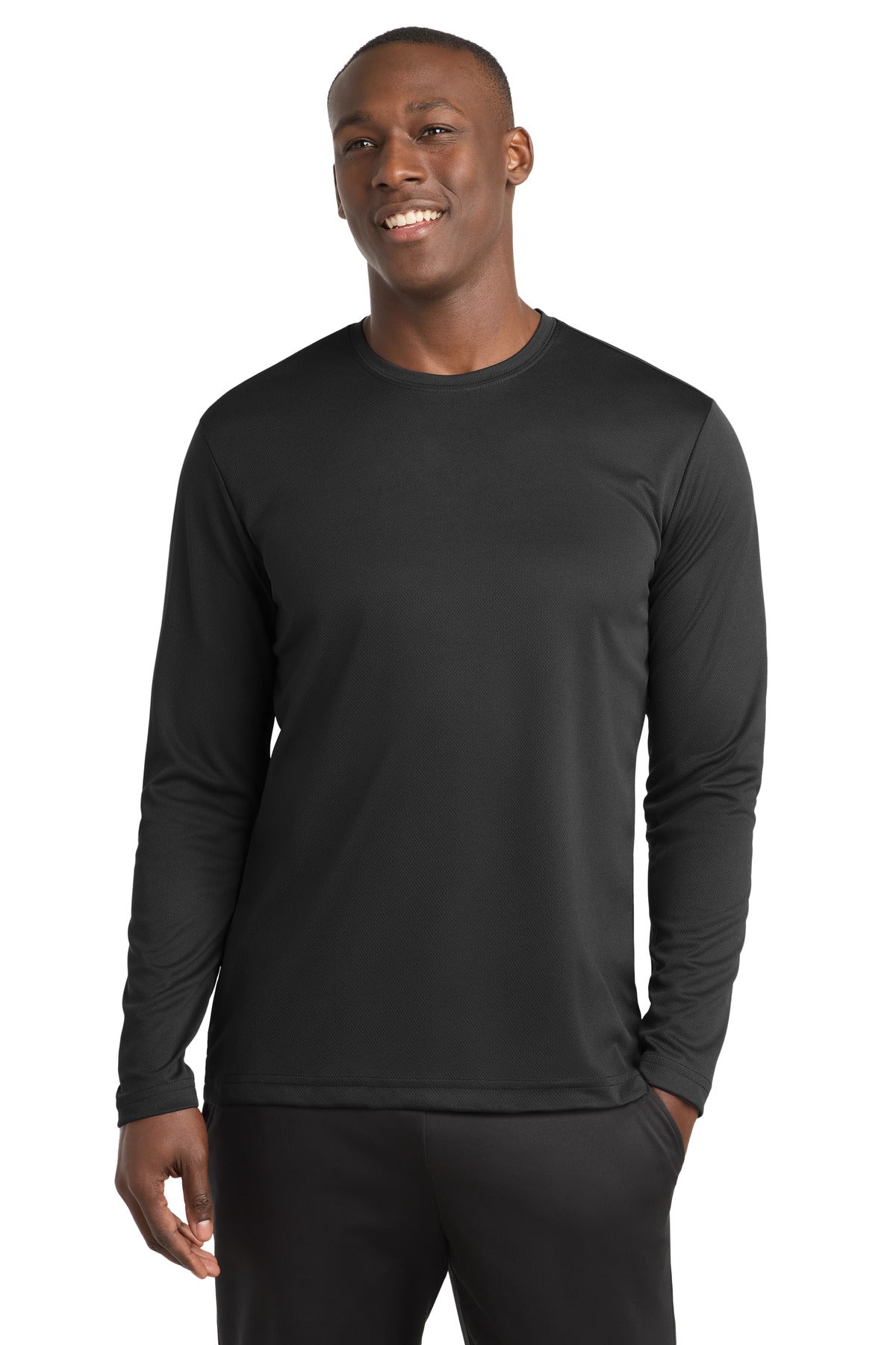 Custom Embroidery or DTF Print - Sport-Tek ® PosiCharge ® RacerMesh ® Long Sleeve Tee. ST340LS