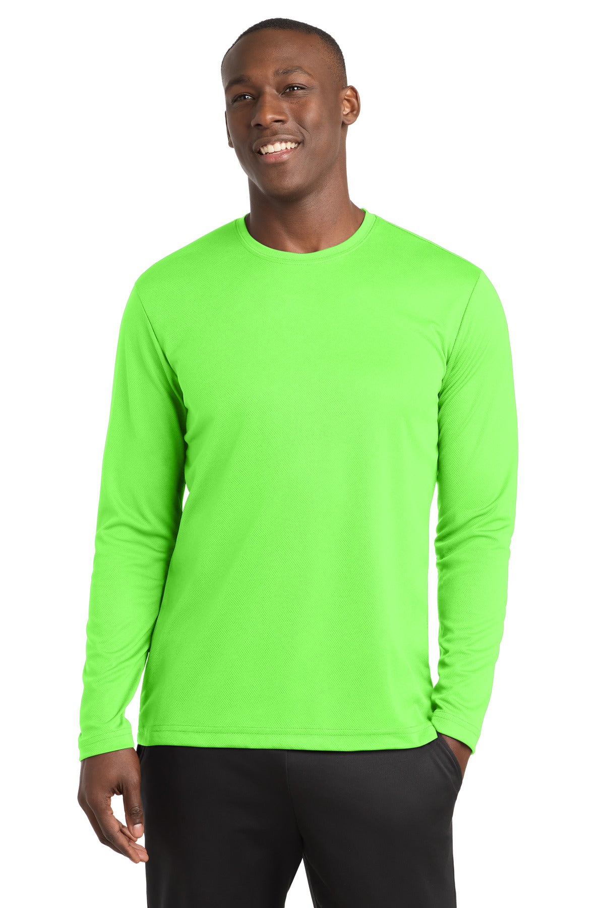 Custom Embroidery or DTF Print - Sport-Tek ® PosiCharge ® RacerMesh ® Long Sleeve Tee. ST340LS