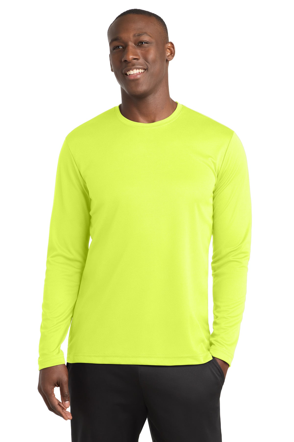 Custom Embroidery or DTF Print - Sport-Tek ® PosiCharge ® RacerMesh ® Long Sleeve Tee. ST340LS