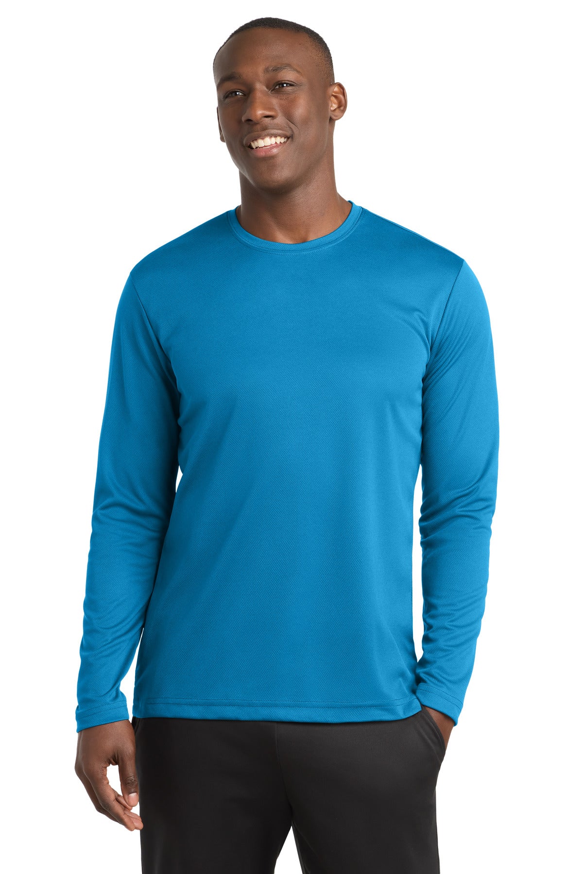 Custom Embroidery or DTF Print - Sport-Tek ® PosiCharge ® RacerMesh ® Long Sleeve Tee. ST340LS