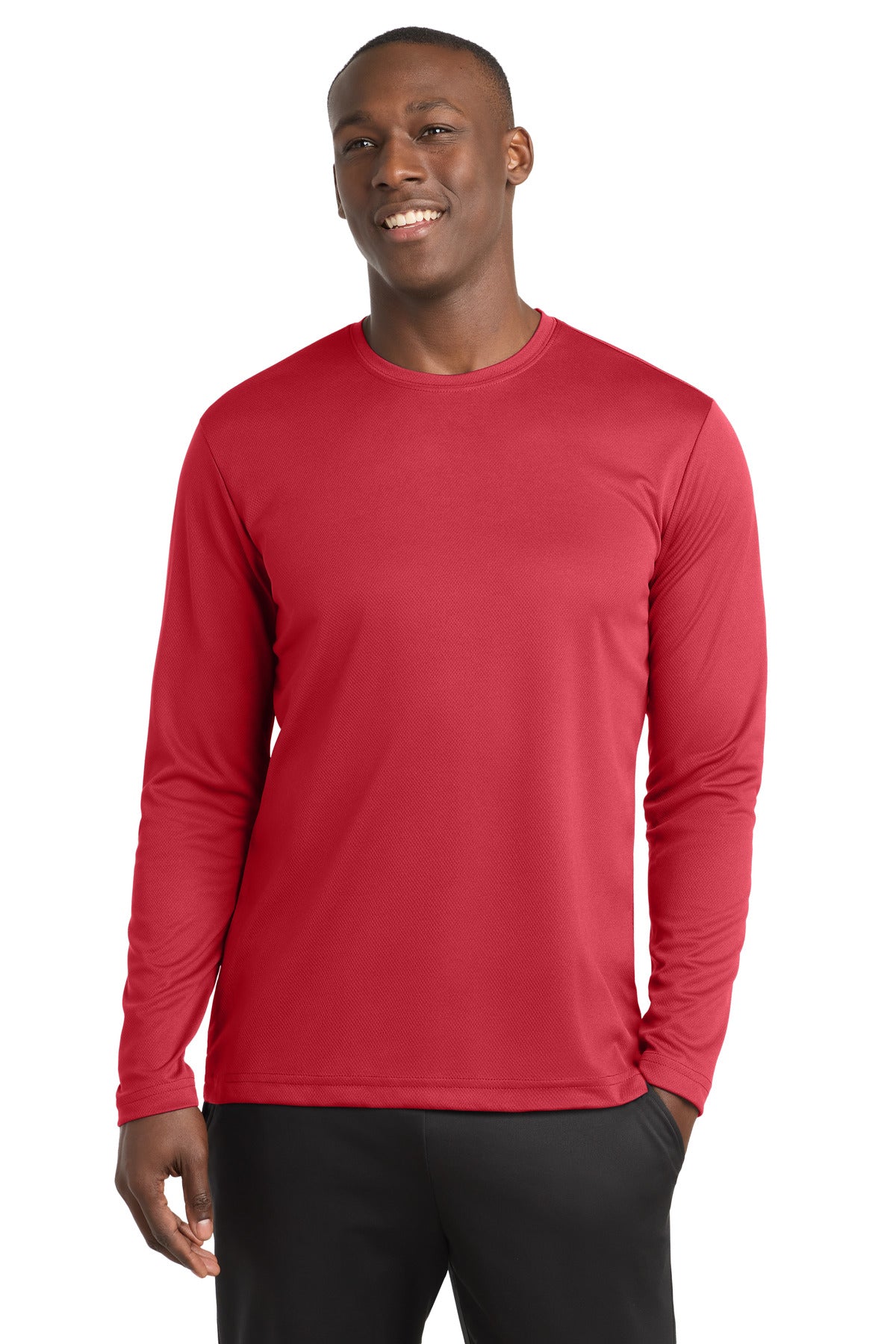 Custom Embroidery or DTF Print - Sport-Tek ® PosiCharge ® RacerMesh ® Long Sleeve Tee. ST340LS