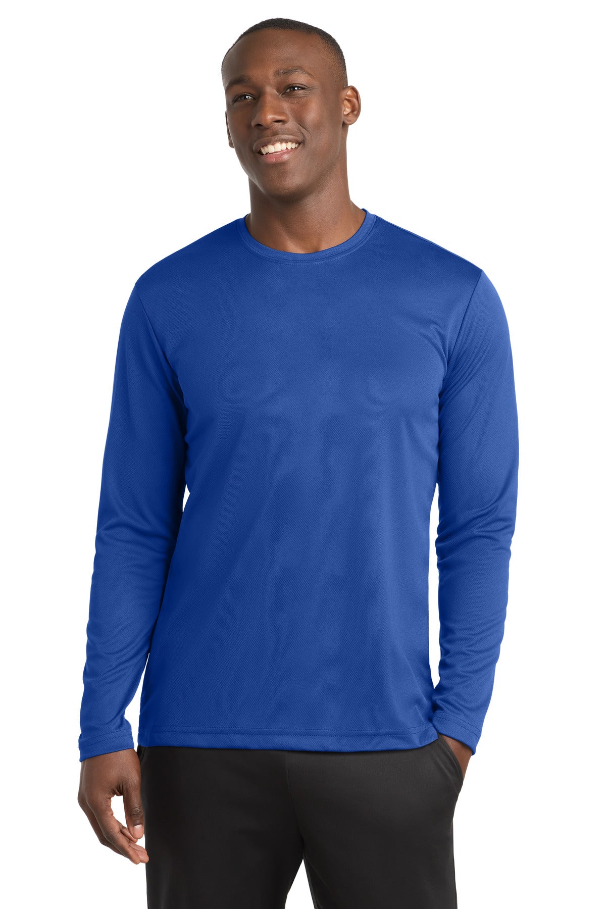 Custom Embroidery or DTF Print - Sport-Tek ® PosiCharge ® RacerMesh ® Long Sleeve Tee. ST340LS