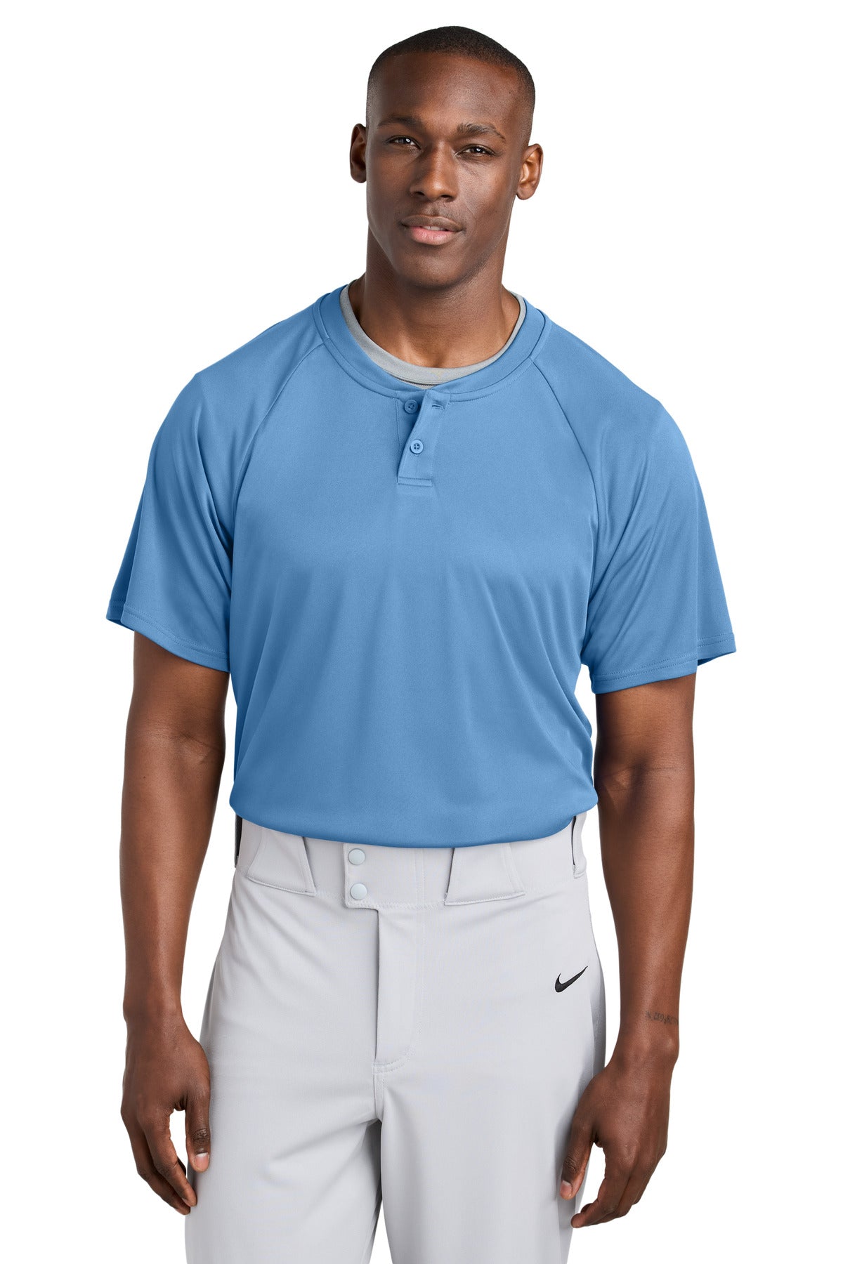 Custom Embroidery or DTF Print - Sport-Tek ® PosiCharge ® Competitor ™ 2-Button Henley ST359