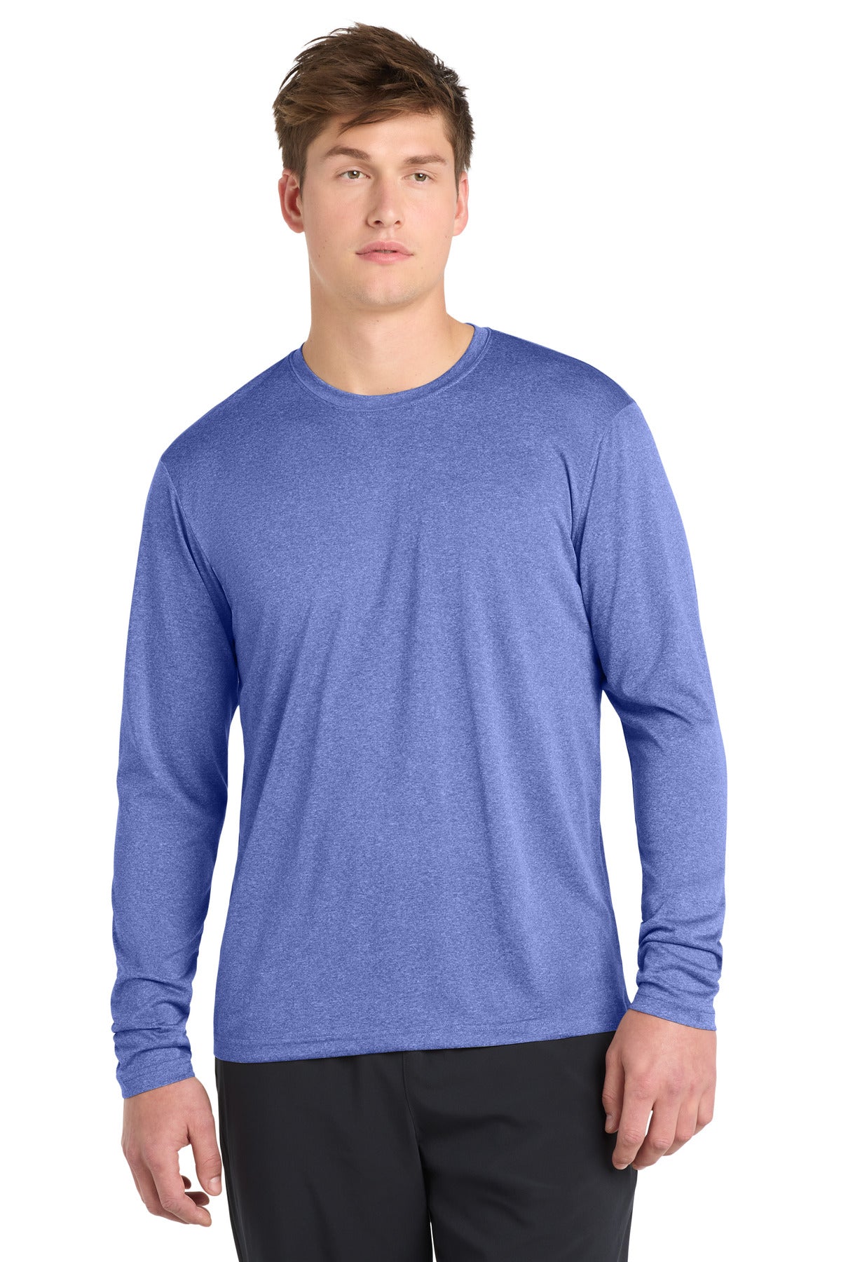 Custom Embroidery or DTF Print - Sport-Tek ® Long Sleeve Heather Contender ™ Tee. ST360LS