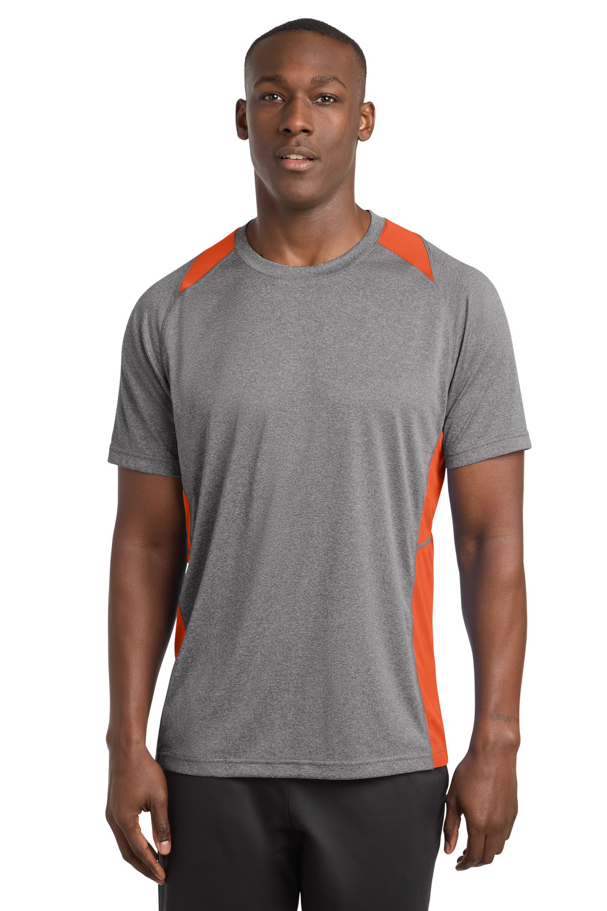 Custom Embroidery or DTF Print - Sport-Tek ® Heather Colorblock Contender ™ Tee. ST361
