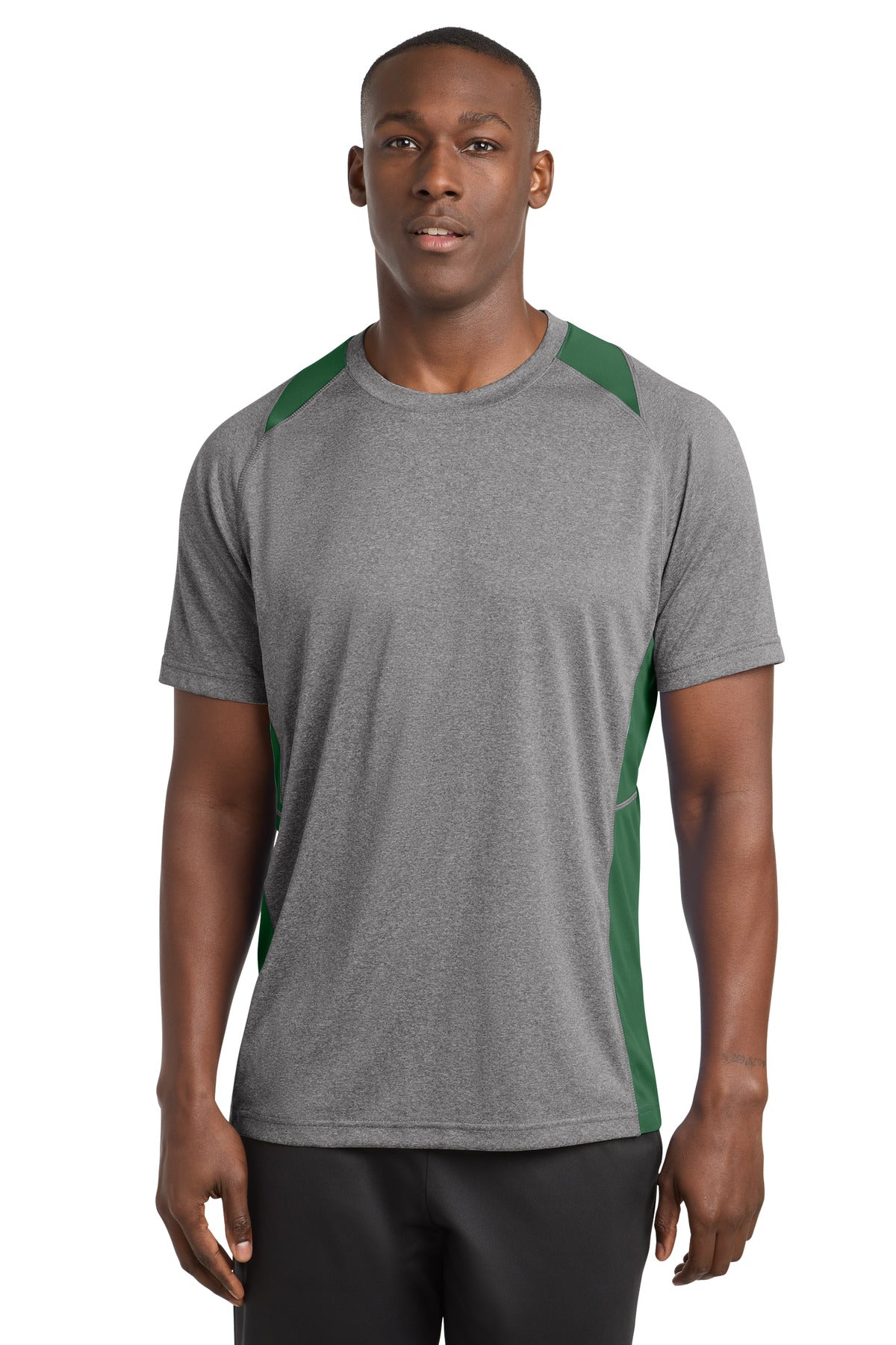 Custom Embroidery or DTF Print - Sport-Tek ® Heather Colorblock Contender ™ Tee. ST361