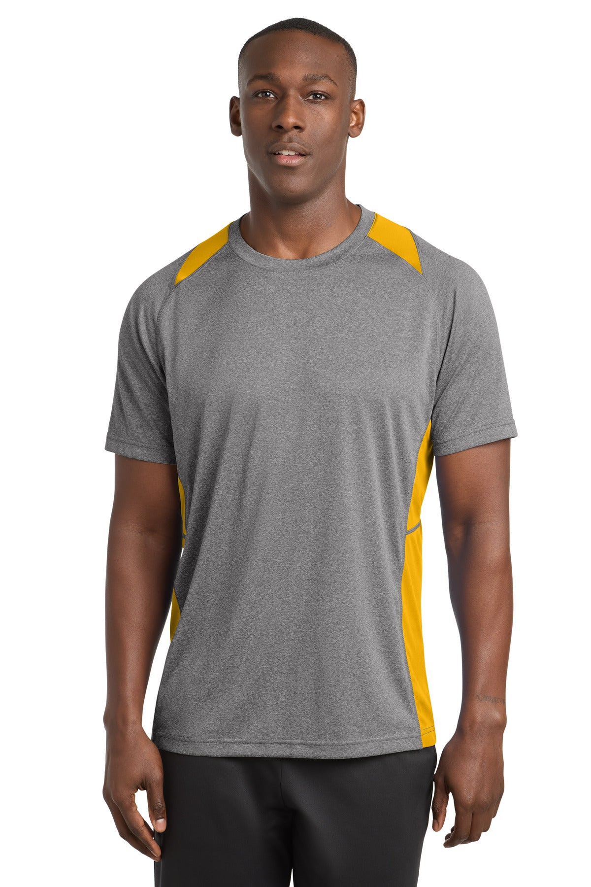 Custom Embroidery or DTF Print - Sport-Tek ® Heather Colorblock Contender ™ Tee. ST361