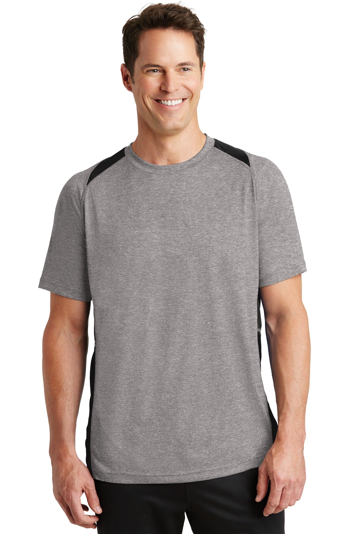 Custom Embroidered - Sport-Tek® Heather Colorblock Contender™ Tee. ST361