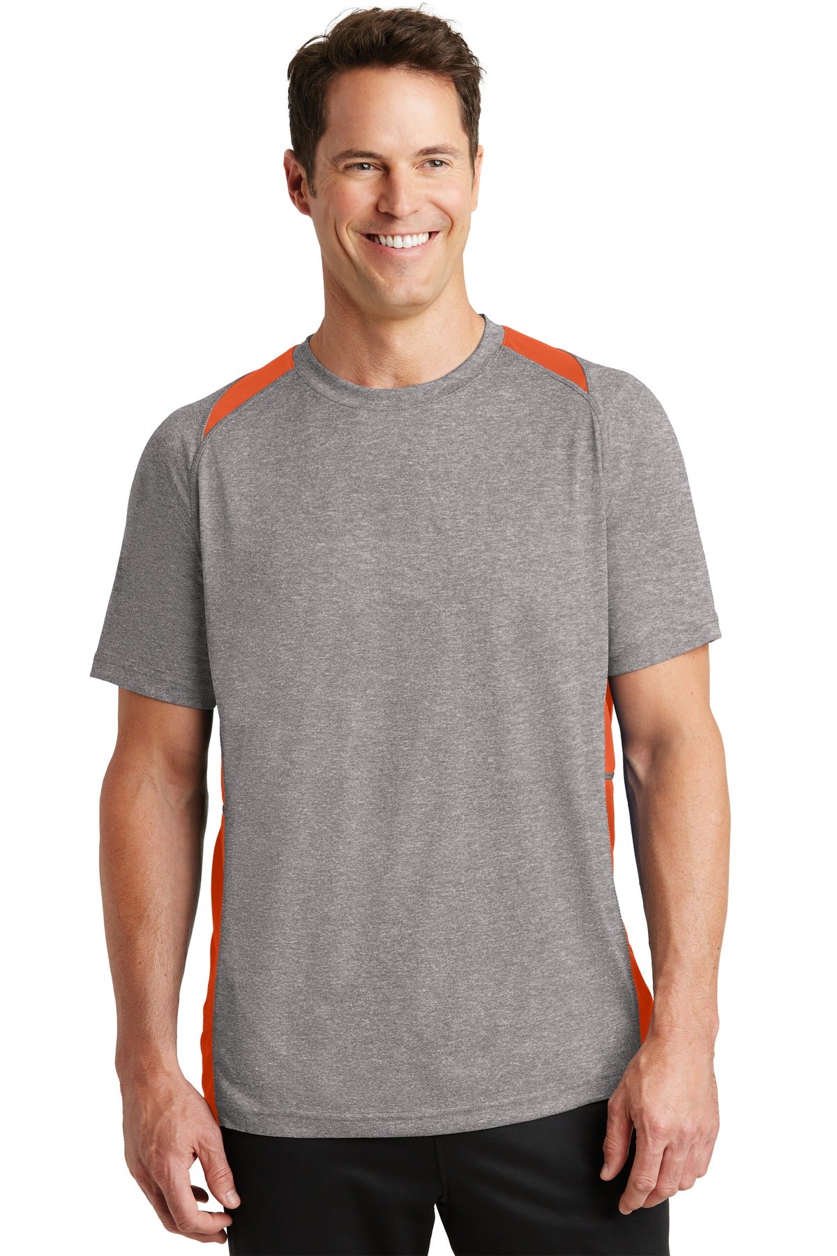Custom Embroidered - Sport-Tek® Heather Colorblock Contender™ Tee. ST361