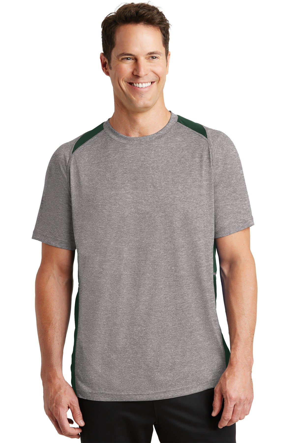 Custom Embroidered - Sport-Tek® Heather Colorblock Contender™ Tee. ST361