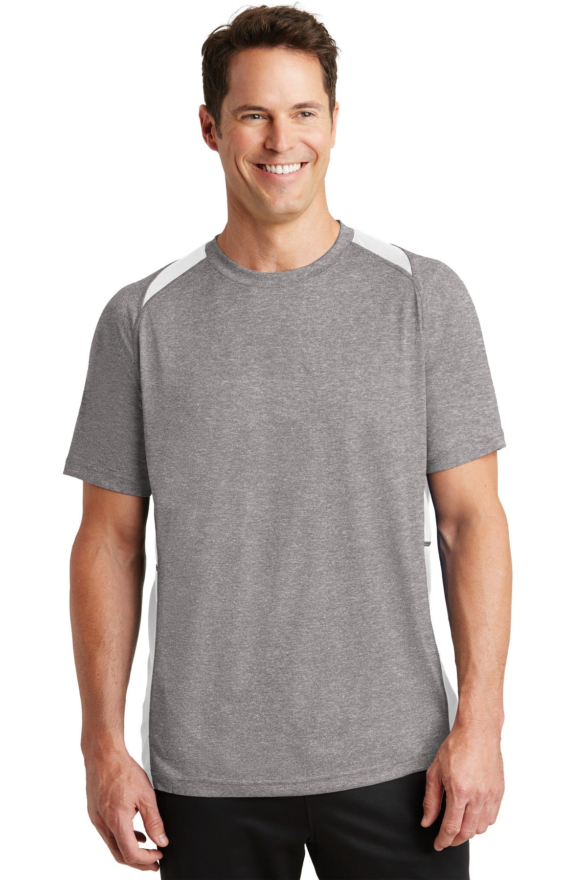 Custom Embroidered - Sport-Tek® Heather Colorblock Contender™ Tee. ST361