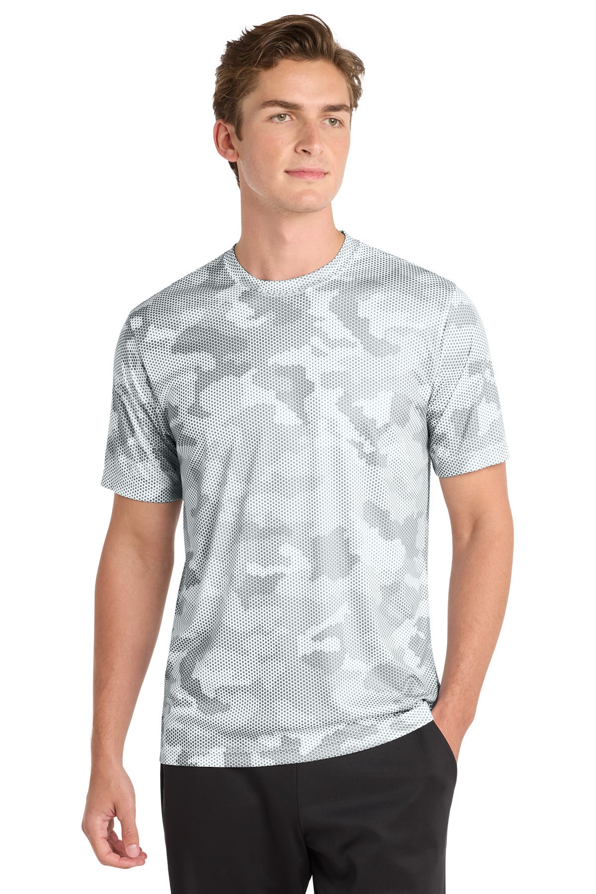 Custom Embroidery or DTF Print - Sport-Tek ® CamoHex Tee. ST370