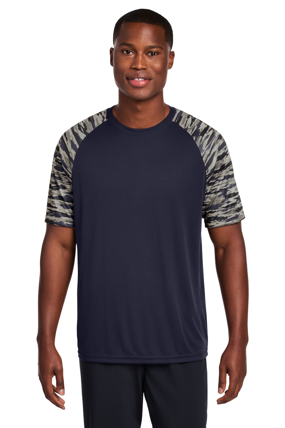 Custom Embroidery or DTF Print - Sport-Tek ® Drift Camo Colorblock Tee ST376