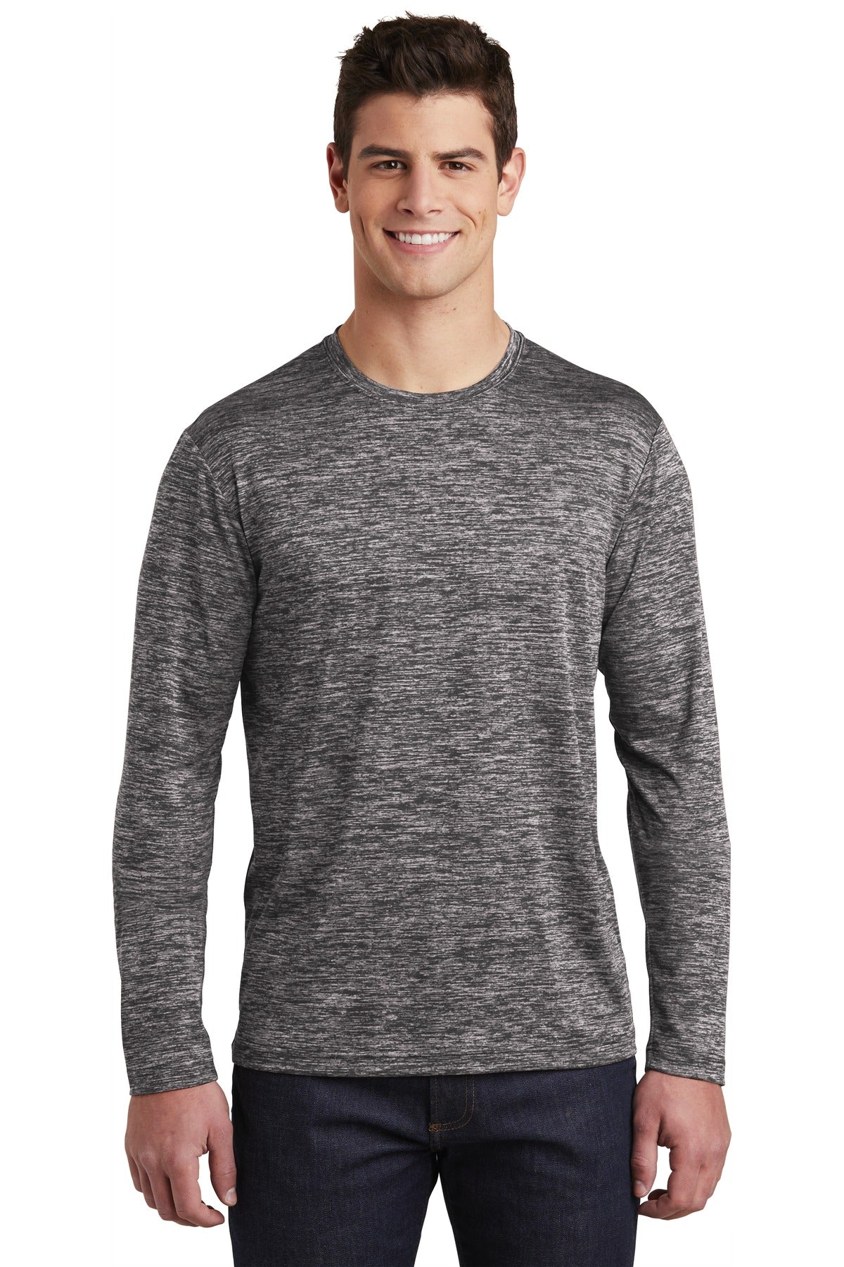 Custom Embroidered - Sport-Tek ® PosiCharge ® Long Sleeve Electric Heather Tee. ST390LS