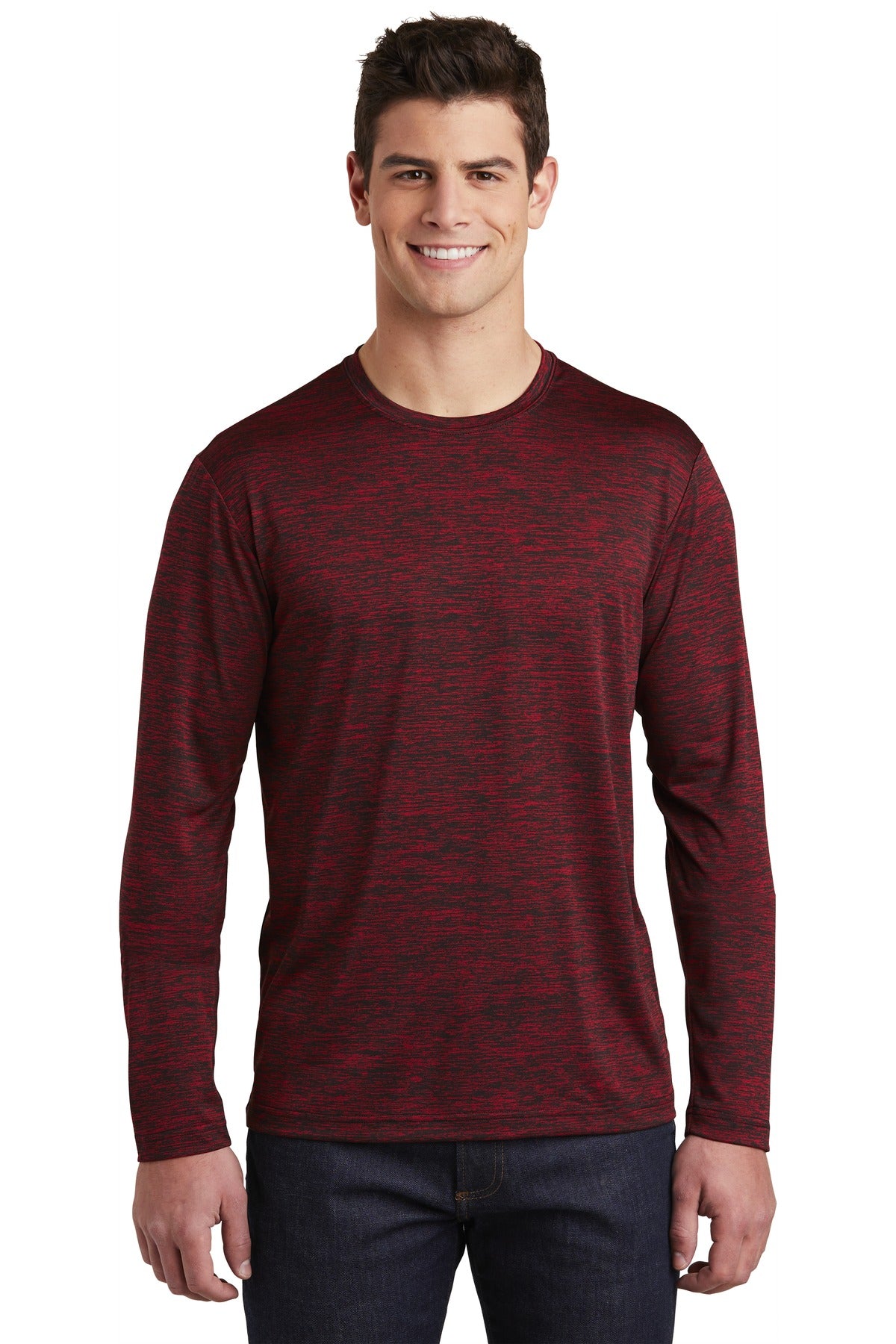 Custom Embroidered - Sport-Tek ® PosiCharge ® Long Sleeve Electric Heather Tee. ST390LS