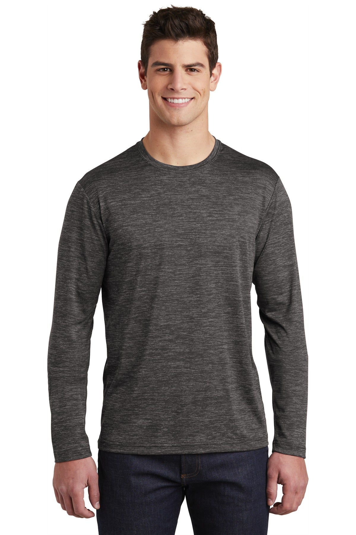 Custom Embroidered - Sport-Tek ® PosiCharge ® Long Sleeve Electric Heather Tee. ST390LS