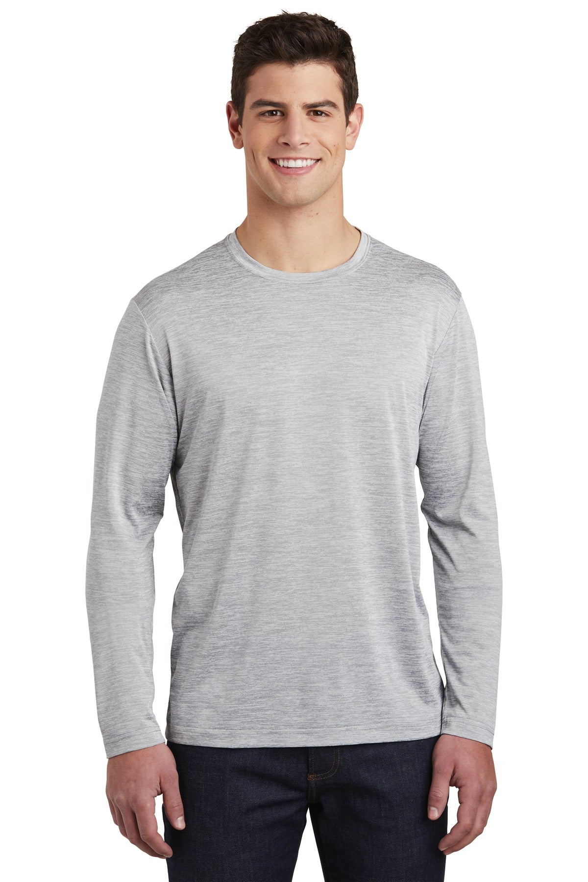 Custom Embroidered - Sport-Tek ® PosiCharge ® Long Sleeve Electric Heather Tee. ST390LS