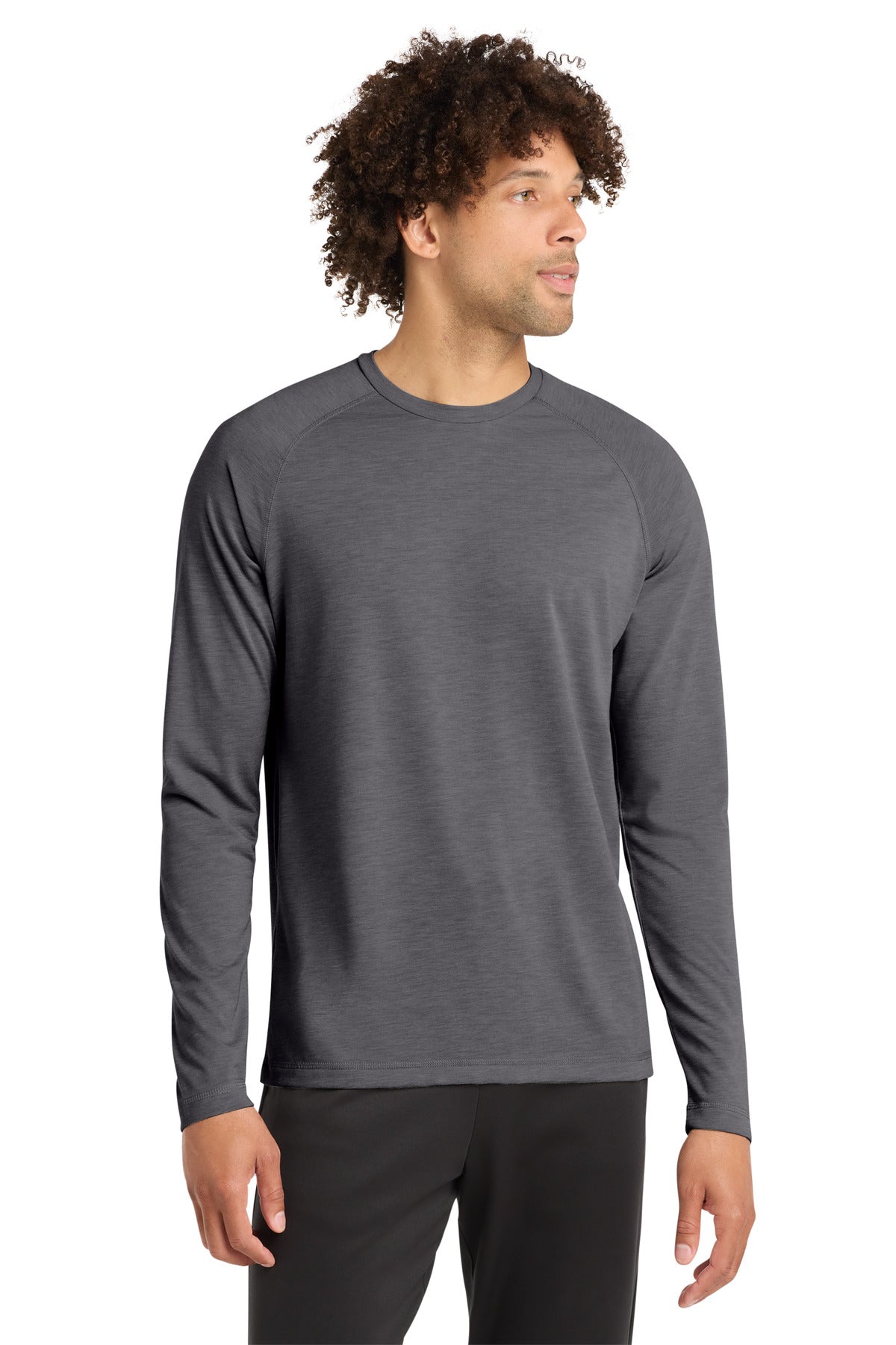 Custom Embroidery or DTF Print - Sport-Tek ® PosiCharge ® Long Sleeve Tri-Blend Wicking Raglan Tee ST400LS