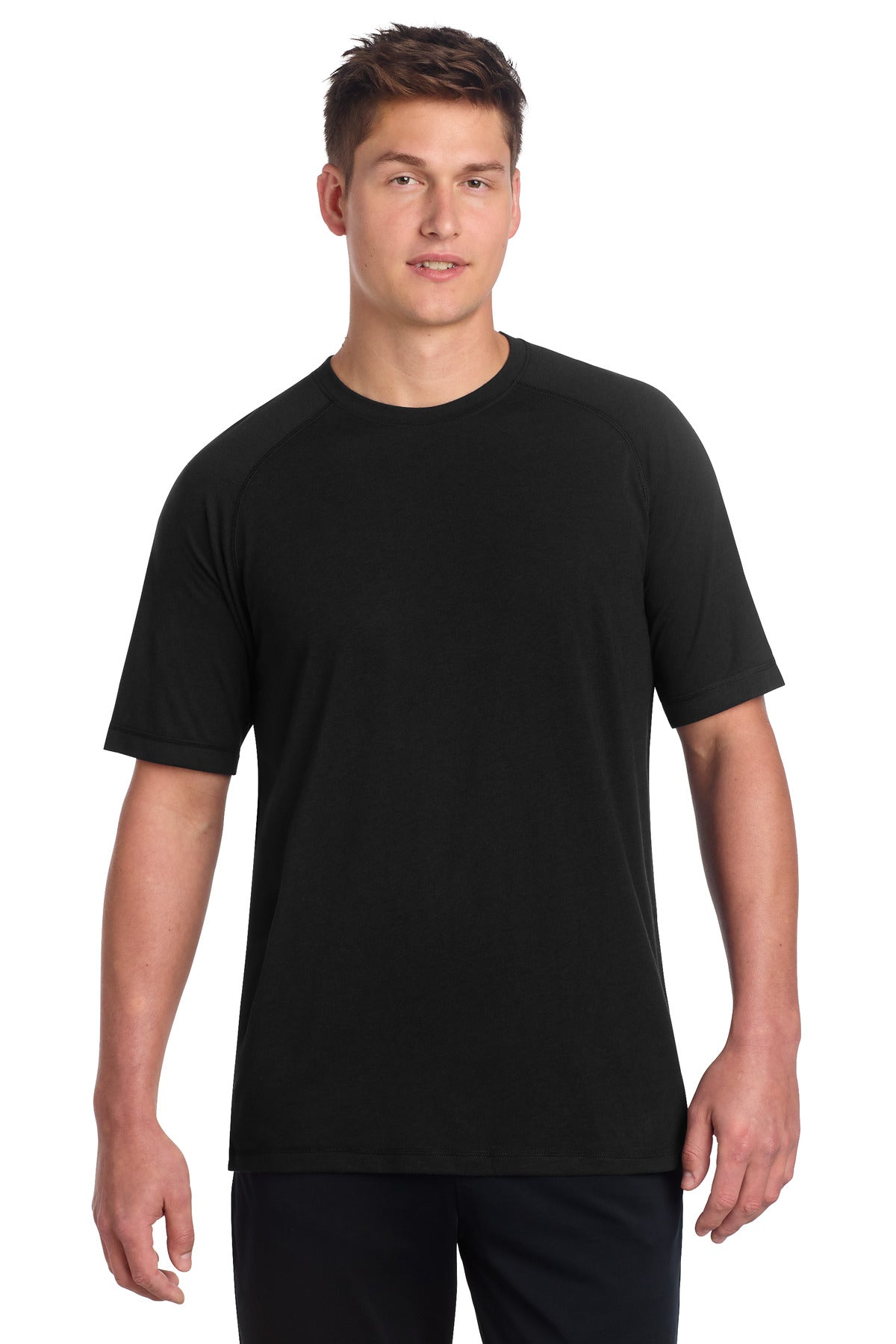 Custom Embroidery or DTF Print - Sport-Tek ® PosiCharge ® Tri-Blend Wicking Raglan Tee. ST400