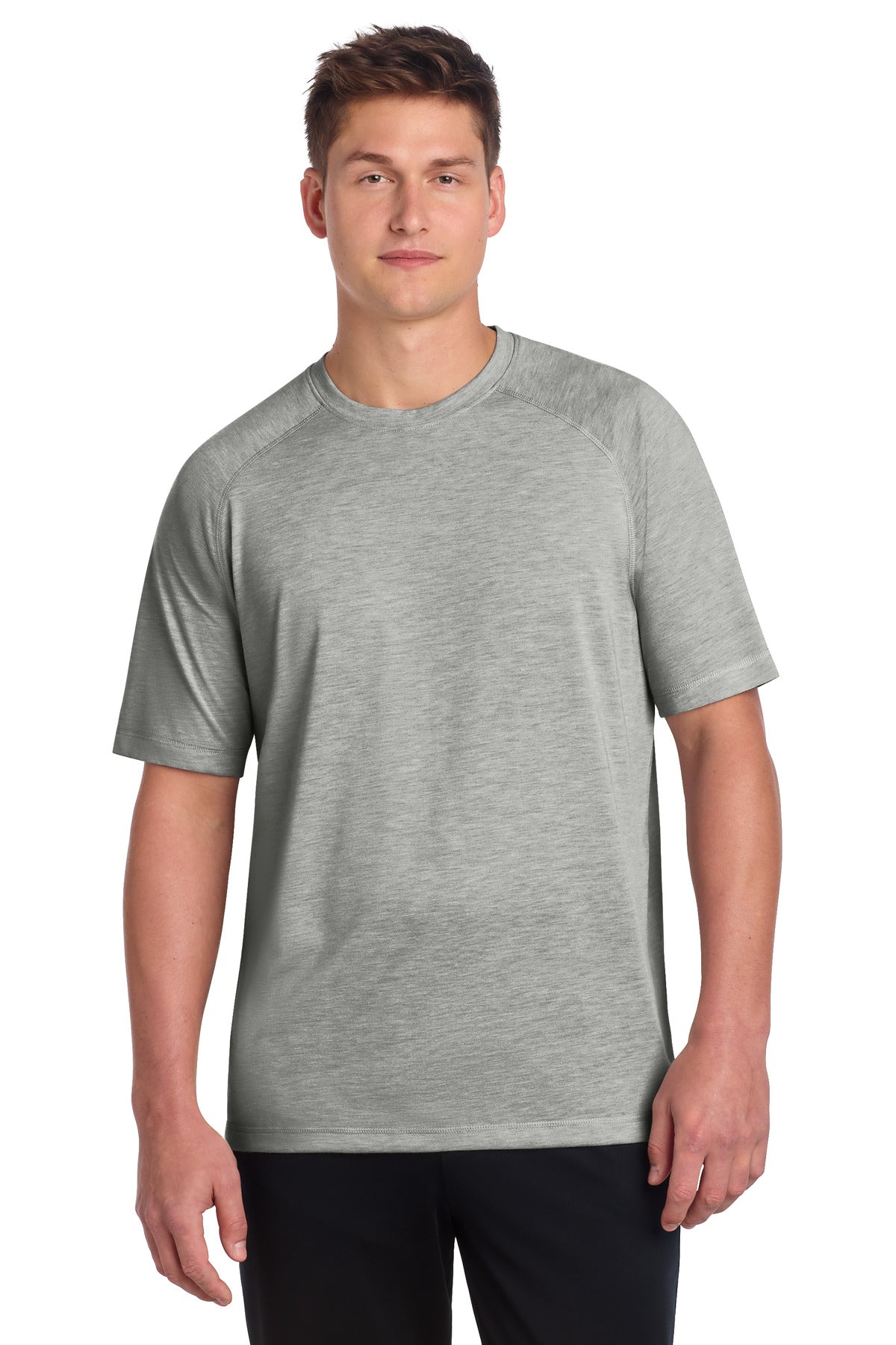 Custom Embroidery or DTF Print - Sport-Tek ® PosiCharge ® Tri-Blend Wicking Raglan Tee. ST400