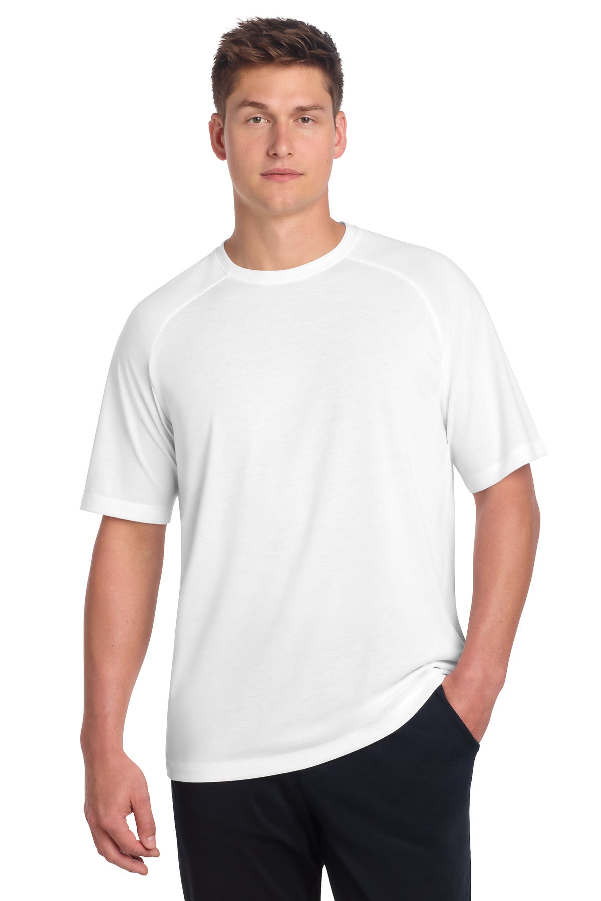 Custom Embroidery or DTF Print - Sport-Tek ® PosiCharge ® Tri-Blend Wicking Raglan Tee. ST400