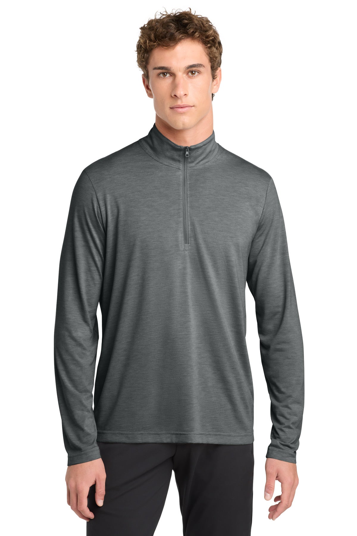 Custom Embroidery or DTF Print - Sport-Tek ® PosiCharge ® Tri-Blend Wicking 1/4-Zip Pullover. ST407