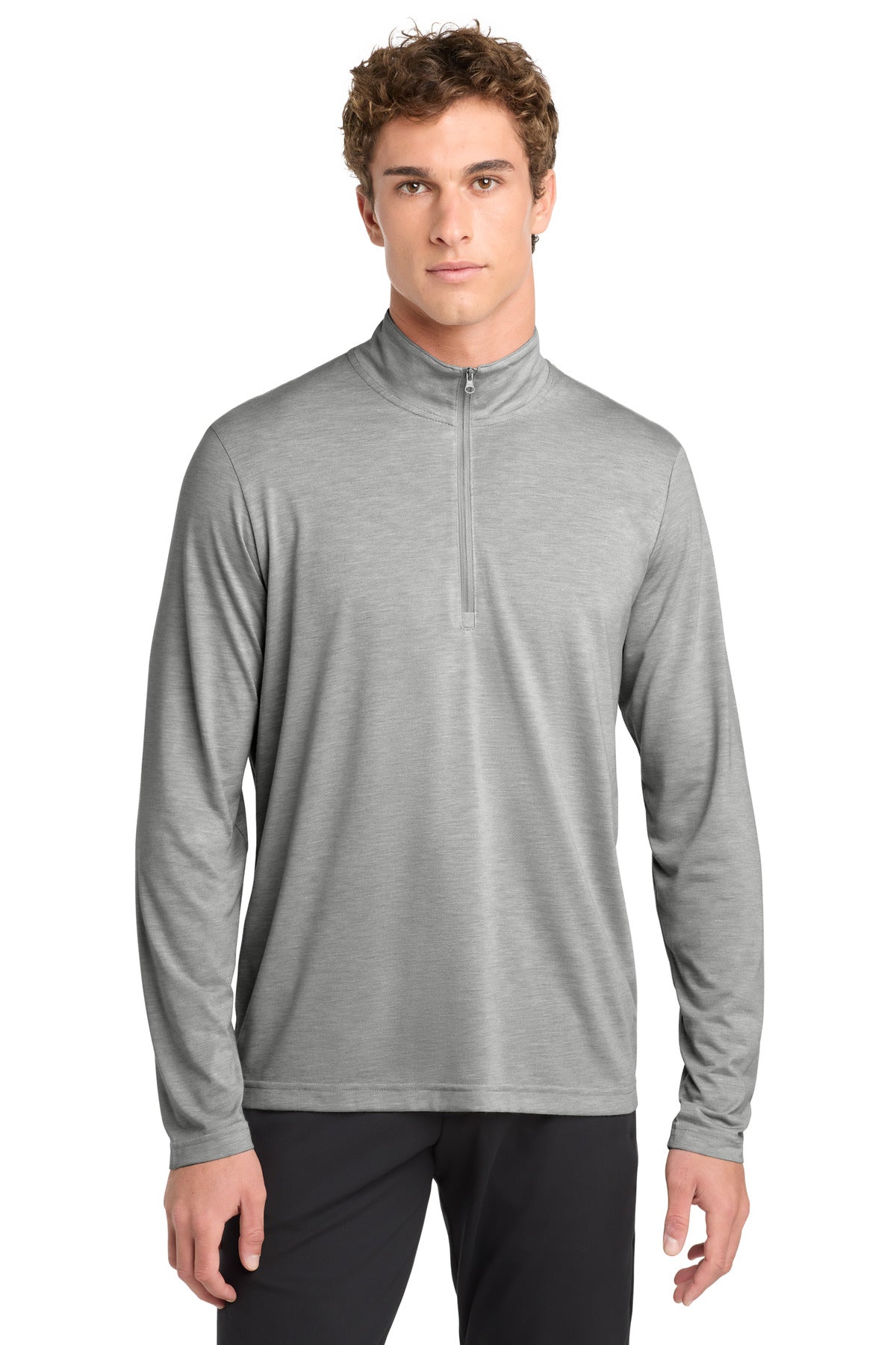 Custom Embroidery or DTF Print - Sport-Tek ® PosiCharge ® Tri-Blend Wicking 1/4-Zip Pullover. ST407