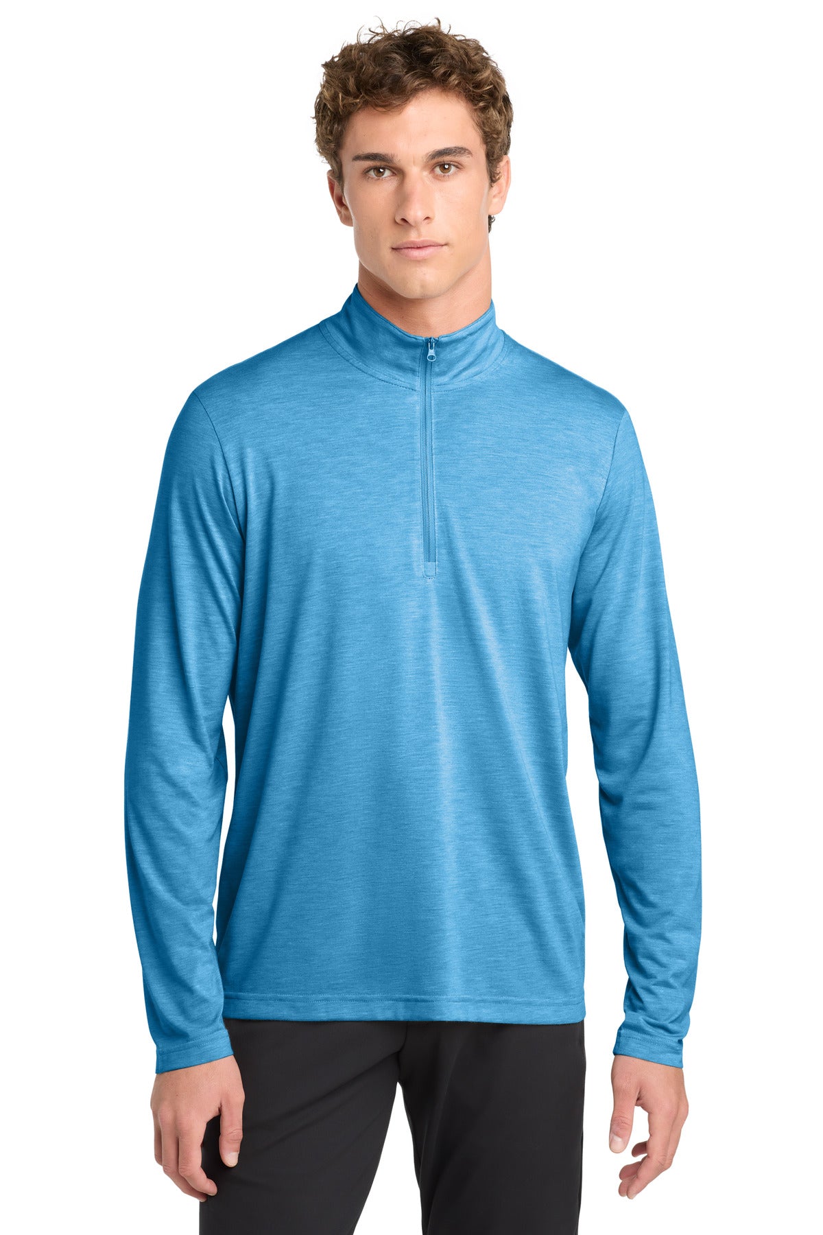 Custom Embroidery or DTF Print - Sport-Tek ® PosiCharge ® Tri-Blend Wicking 1/4-Zip Pullover. ST407