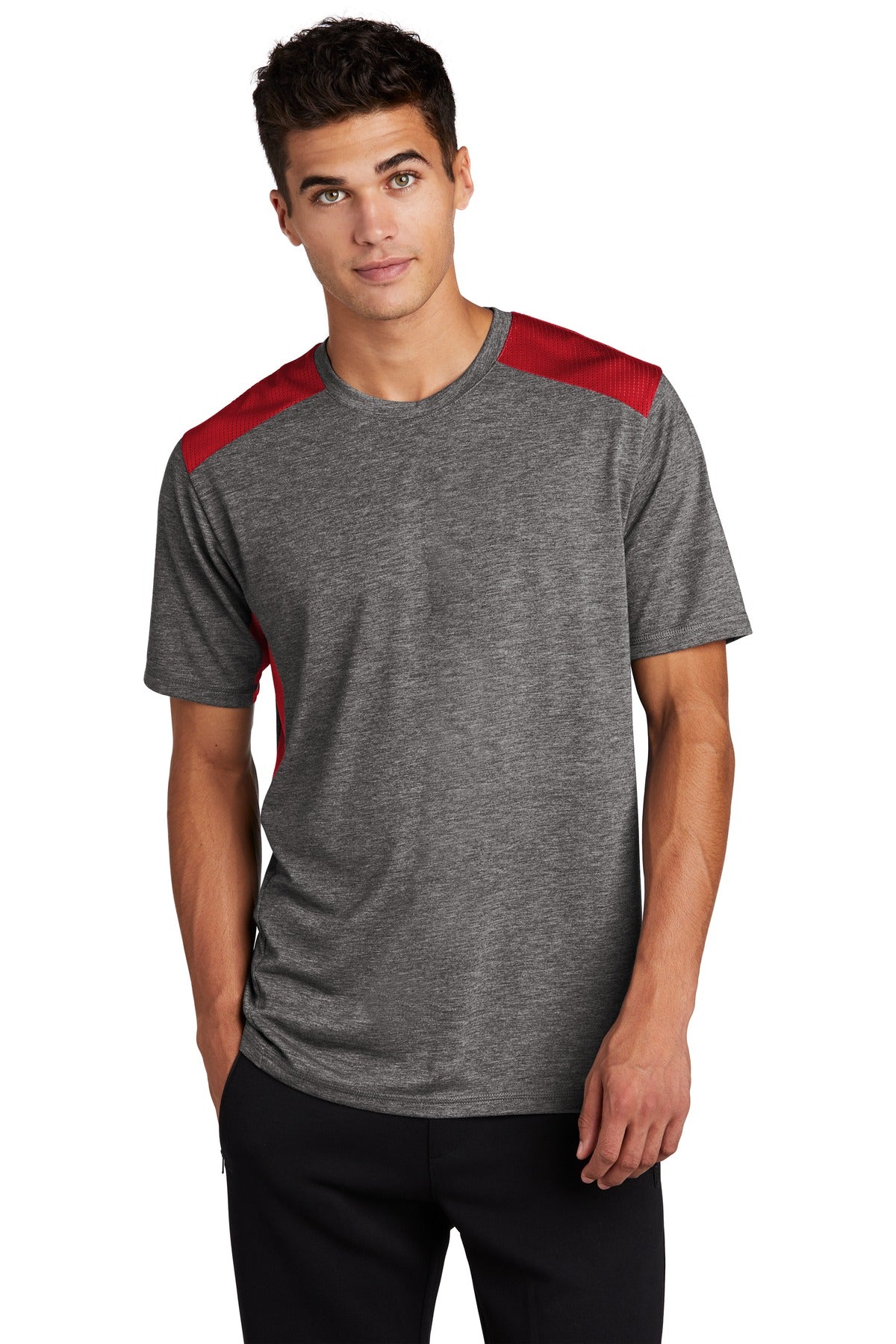 Custom Embroidered - Sport-Tek ® PosiCharge ® Tri-Blend Wicking Draft Tee. ST410
