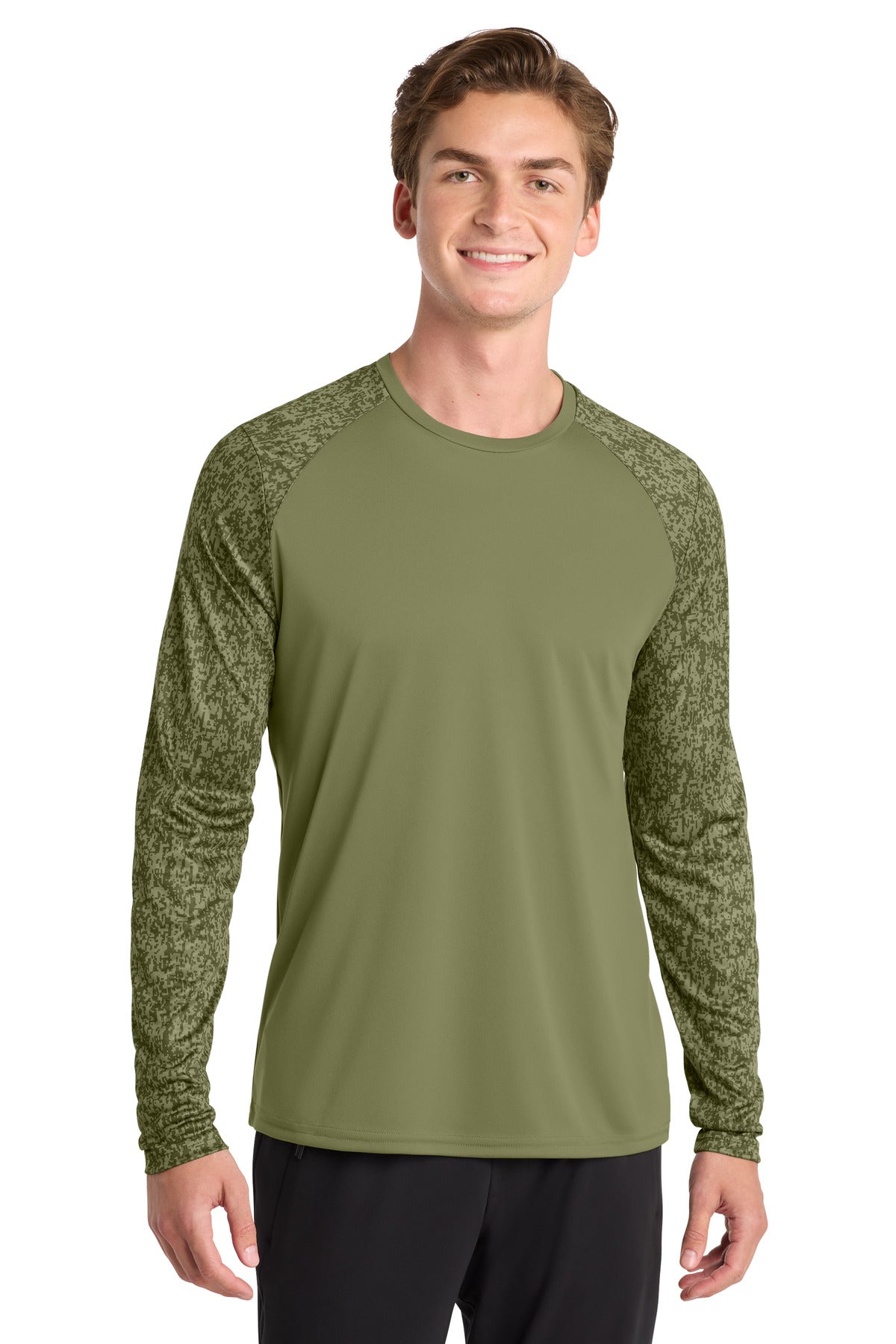 Custom Embroidery or DTF Print - Sport-Tek ® Long Sleeve Digi Camo Tee. ST460LS