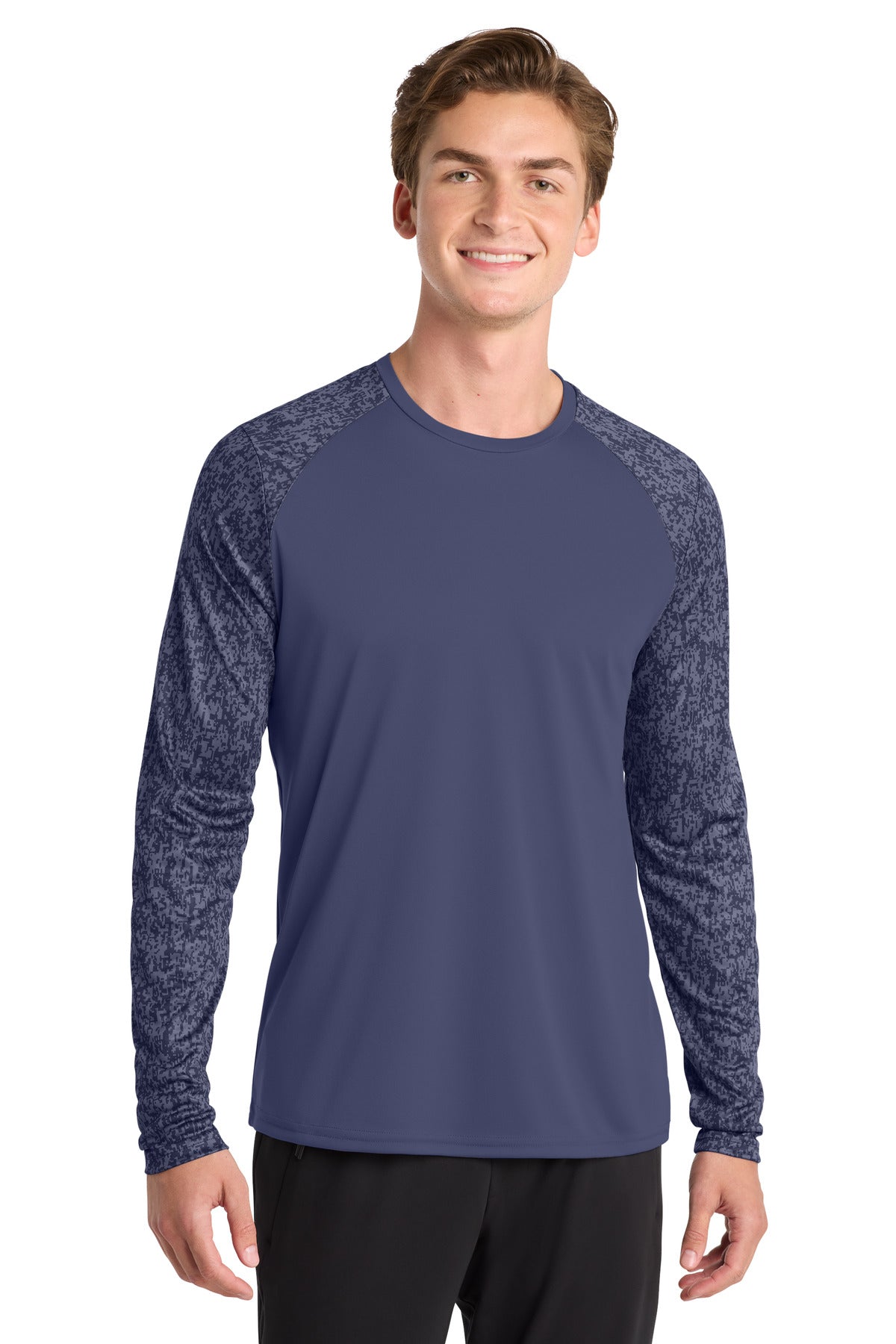 Custom Embroidery or DTF Print - Sport-Tek ® Long Sleeve Digi Camo Tee. ST460LS