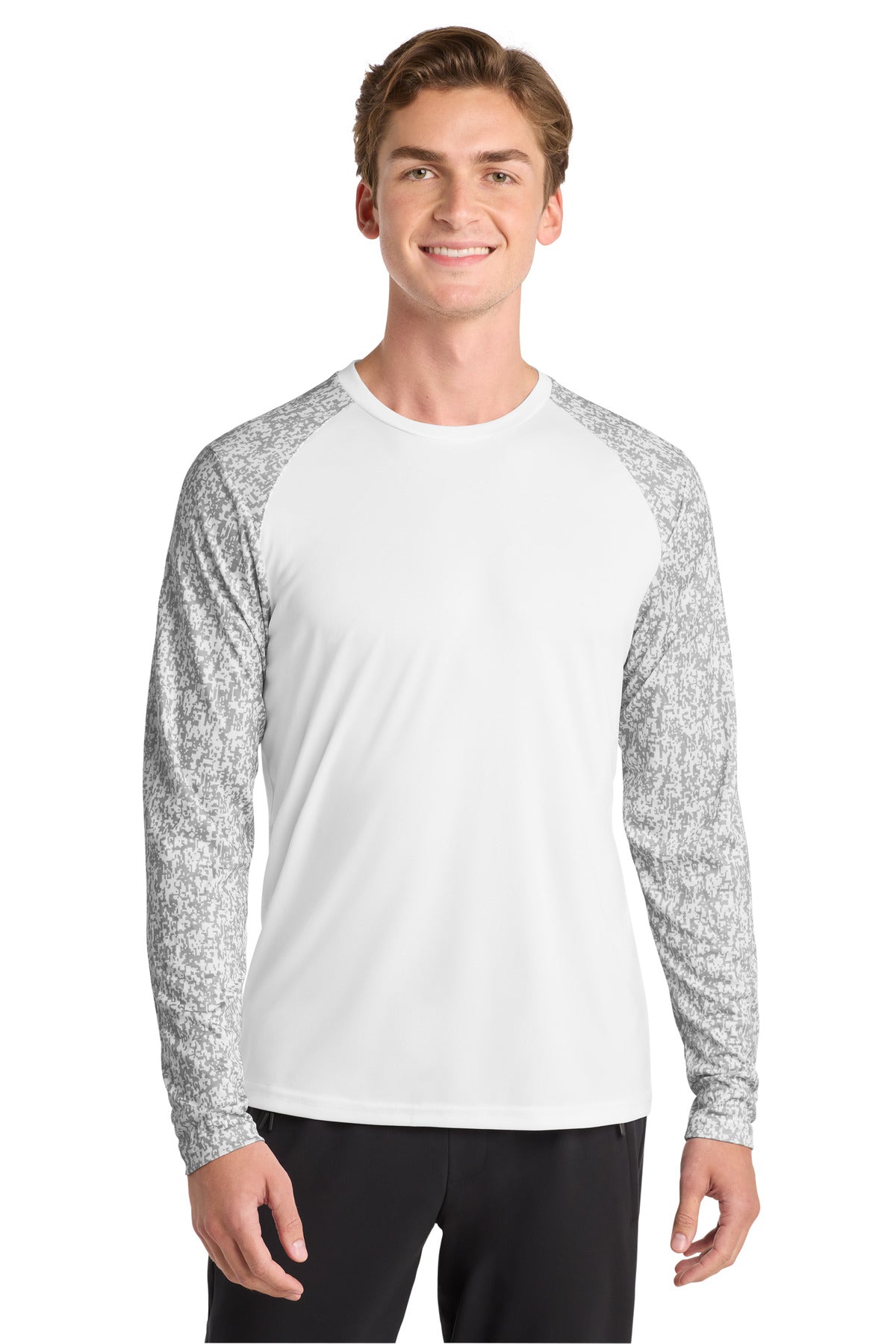 Custom Embroidery or DTF Print - Sport-Tek ® Long Sleeve Digi Camo Tee. ST460LS
