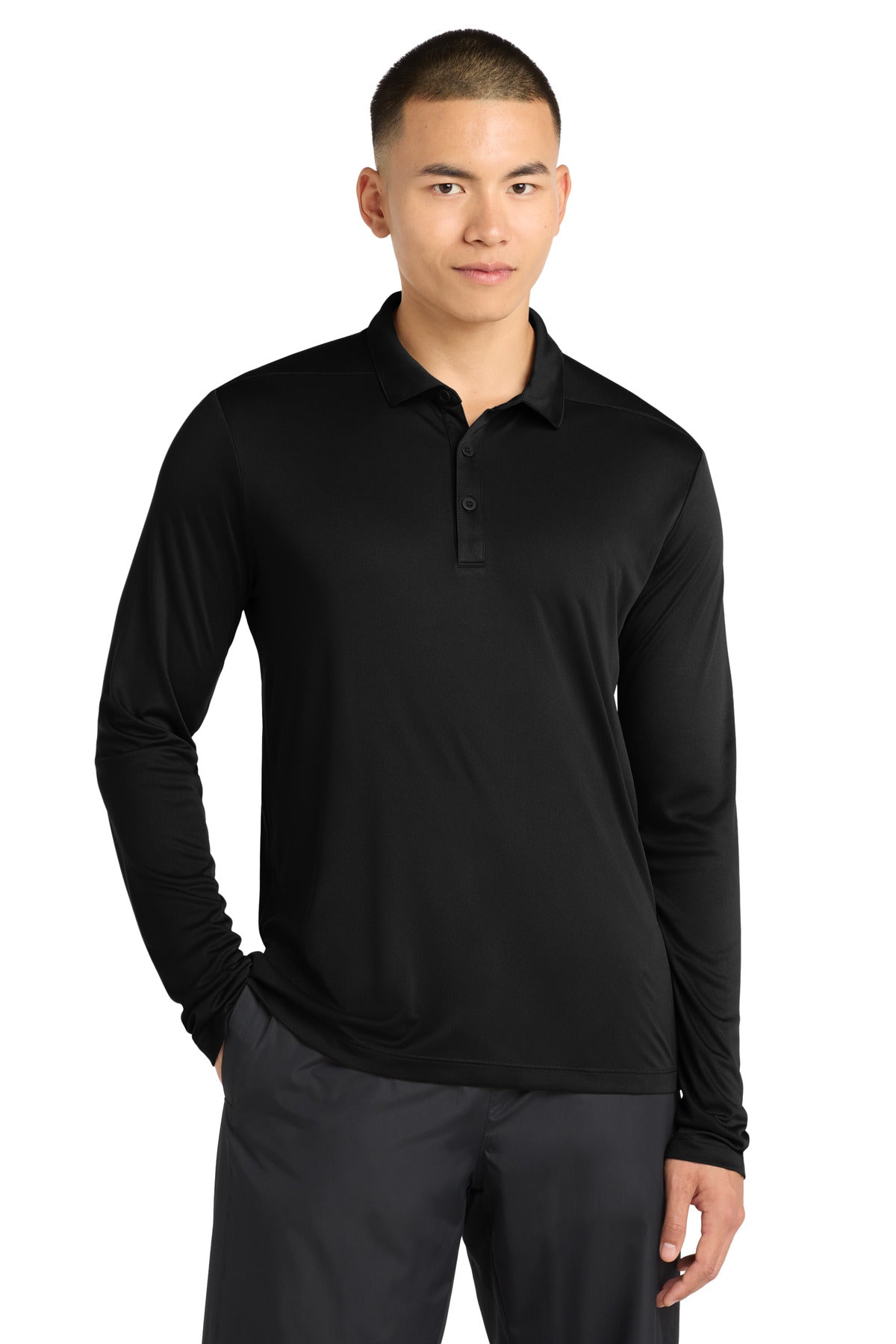 Custom Embroidery or DTF Print - Sport-Tek ® Posi-UV ® Pro Long Sleeve Polo. ST520LS