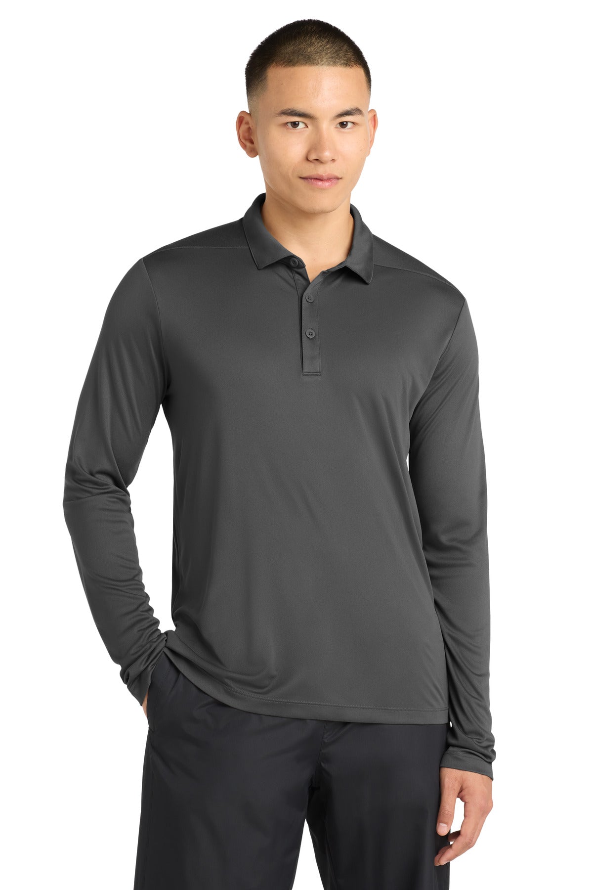 Custom Embroidery or DTF Print - Sport-Tek ® Posi-UV ® Pro Long Sleeve Polo. ST520LS