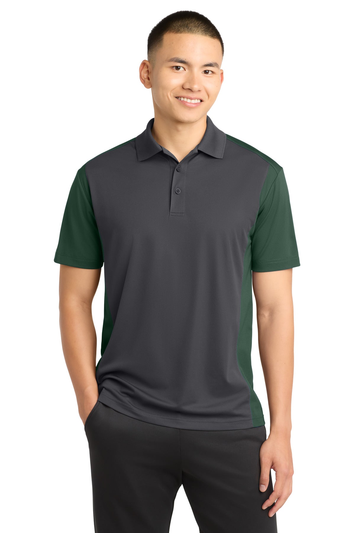 Custom Embroidery or DTF Print - Sport-Tek ® Colorblock Micropique Sport-Wick ® Polo. ST652