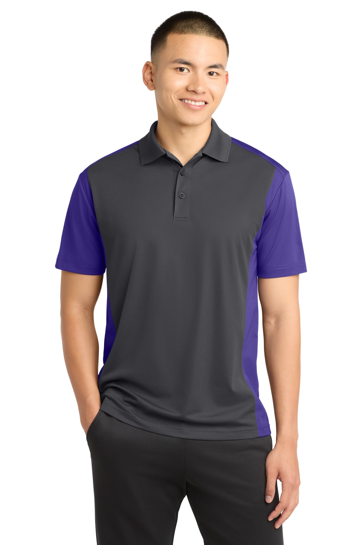 Custom Embroidery or DTF Print - Sport-Tek ® Colorblock Micropique Sport-Wick ® Polo. ST652