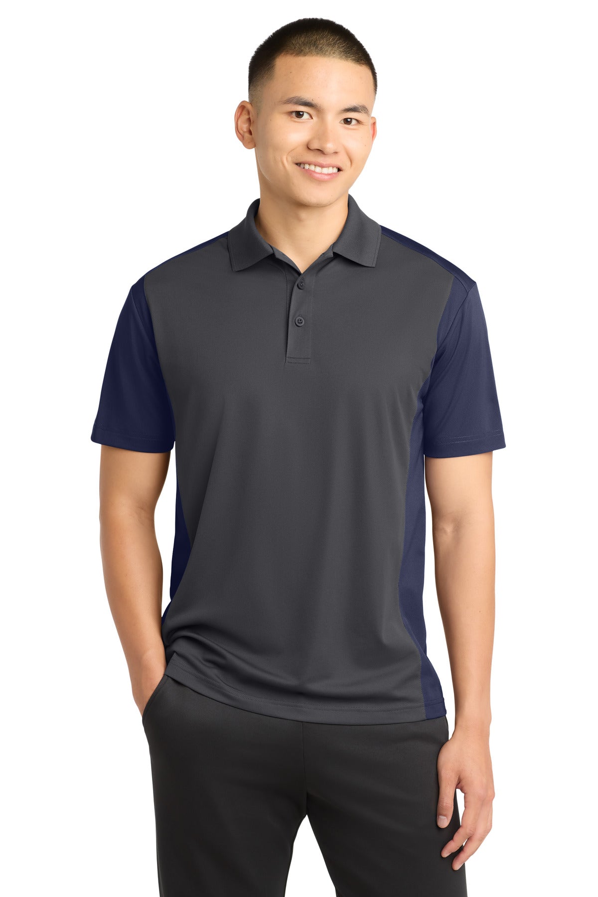 Custom Embroidery or DTF Print - Sport-Tek ® Colorblock Micropique Sport-Wick ® Polo. ST652