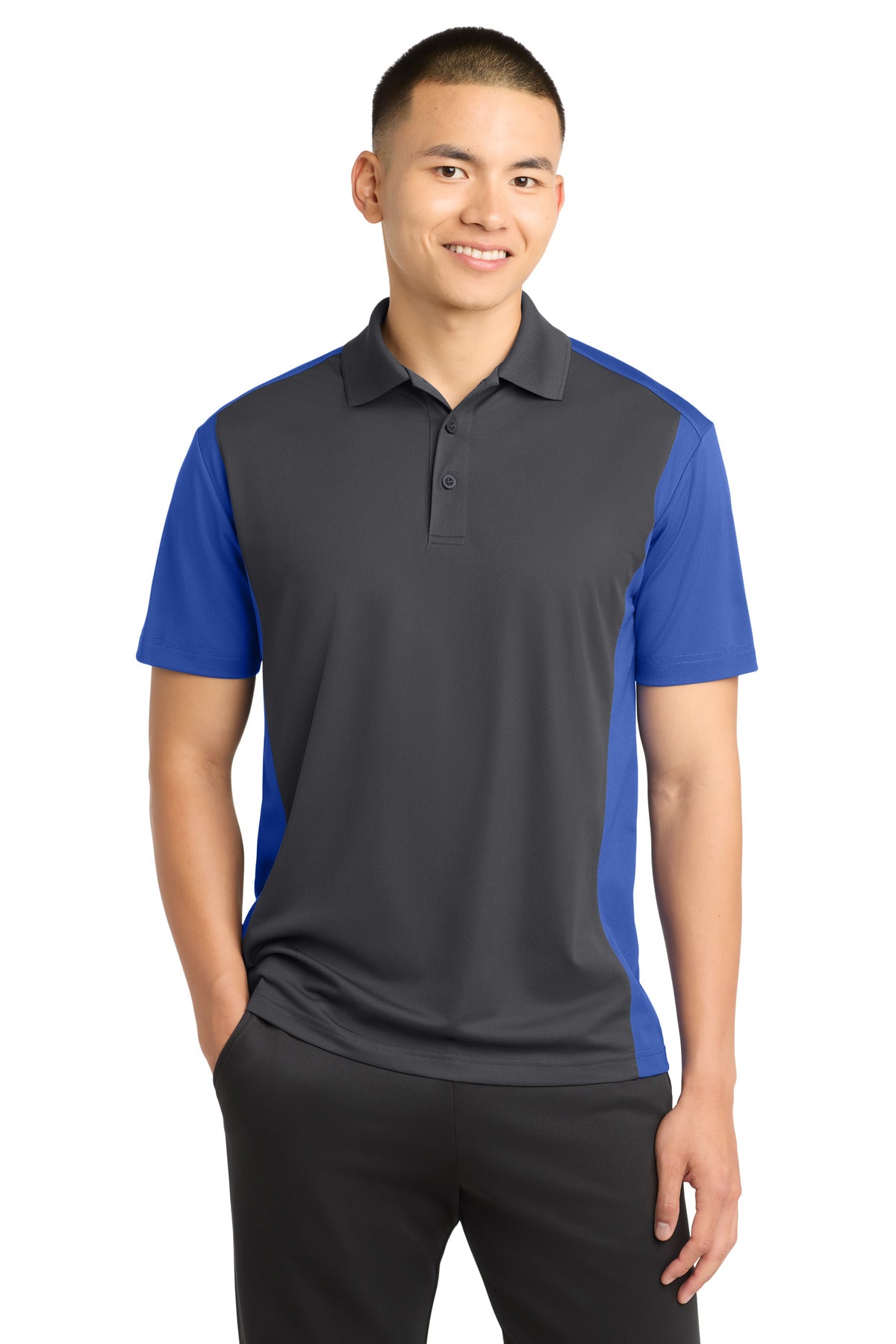 Custom Embroidery or DTF Print - Sport-Tek ® Colorblock Micropique Sport-Wick ® Polo. ST652